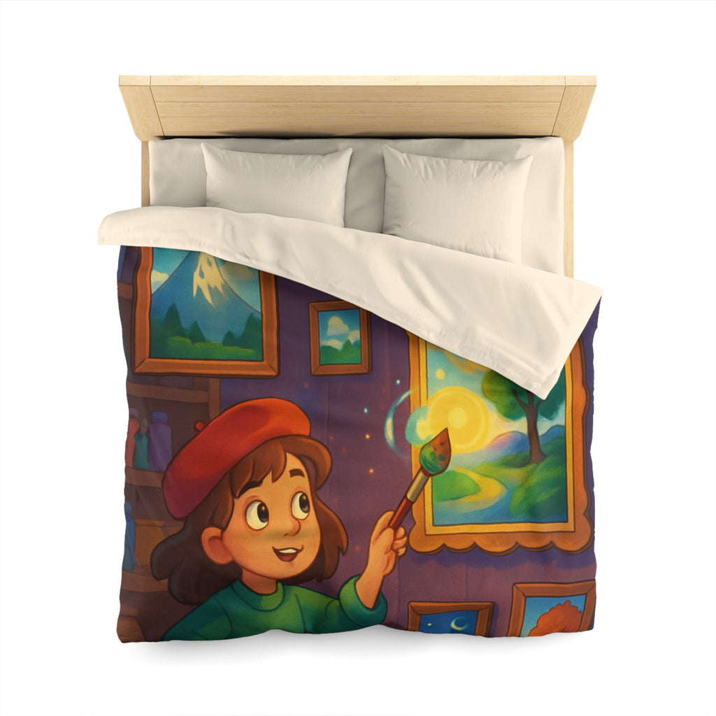 Housse de Couette Microfibre Illustration Unique Design Moderne Décoration Intérieure Raffinée