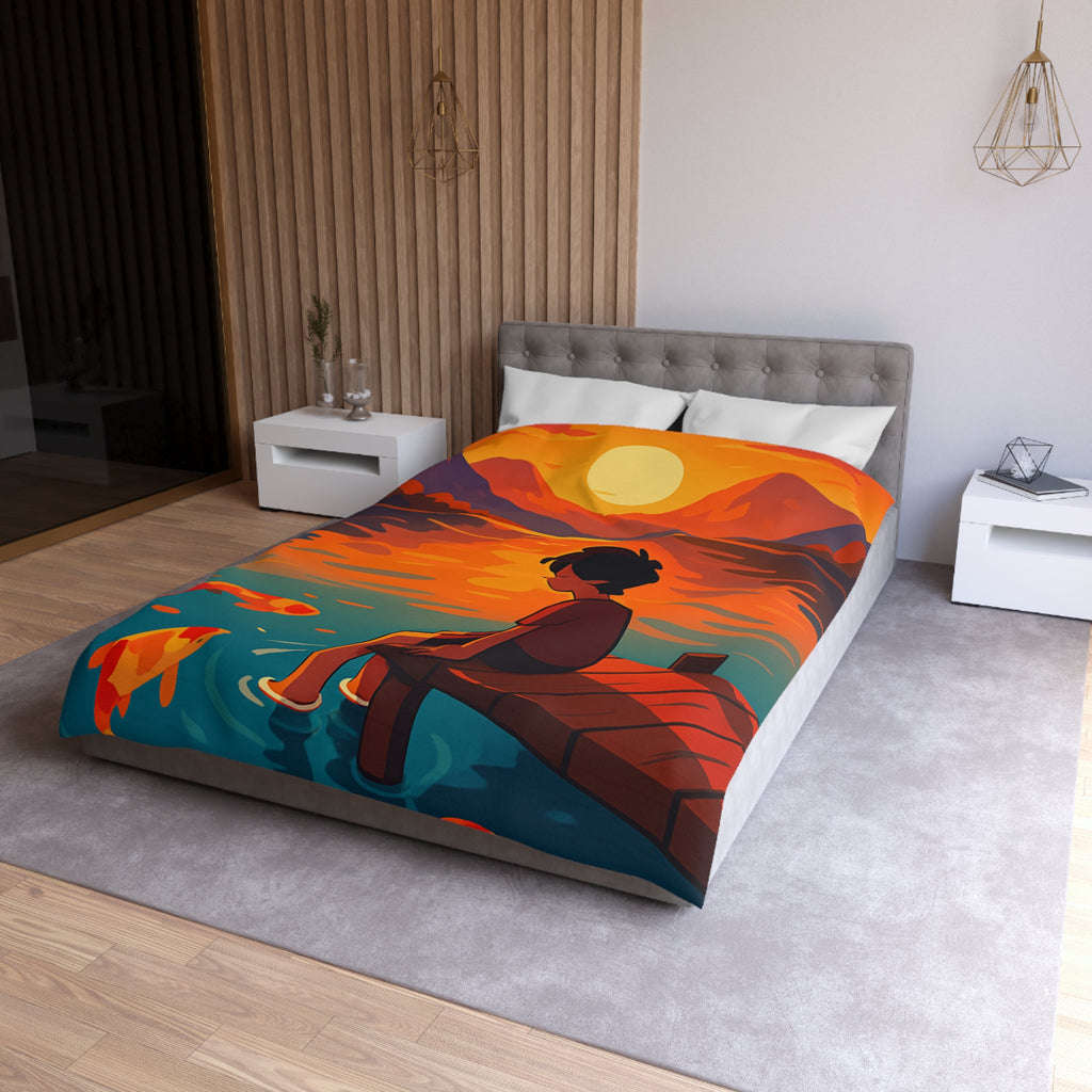 Housse de Couette Microfibre Design Artistique Moderne Décoration Chambre Confort Premium
