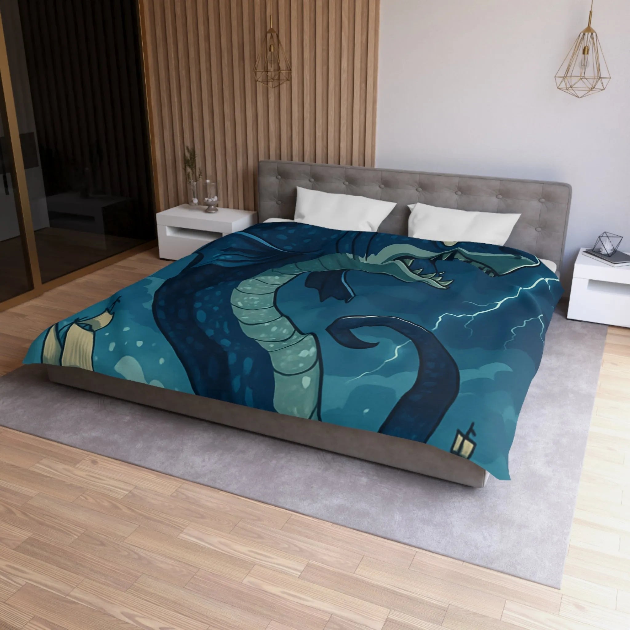 Housse de Couette Microfibre Art Graphique Contemporain Style Décoratif Chambre Tendance