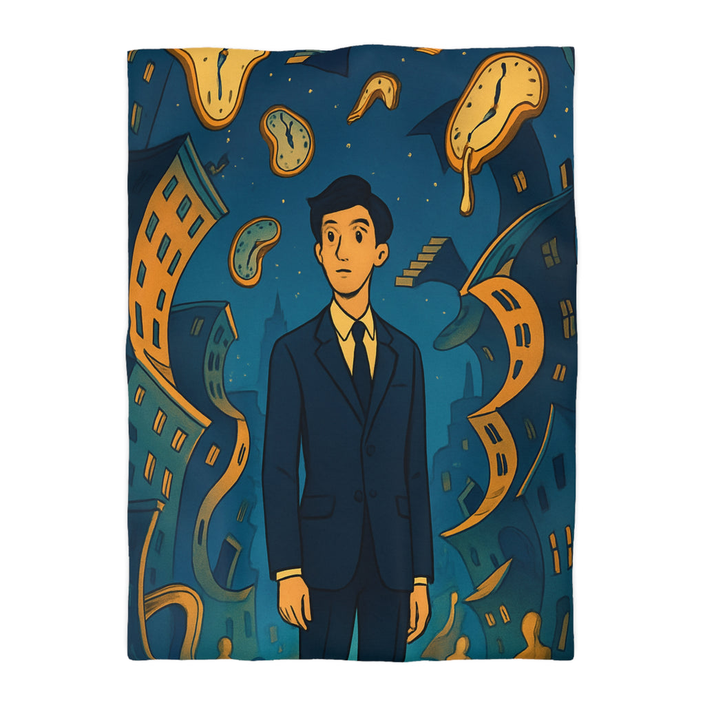 Housse de Couette Microfibre Motif Créatif Original Style Contemporain Chambre Élégante