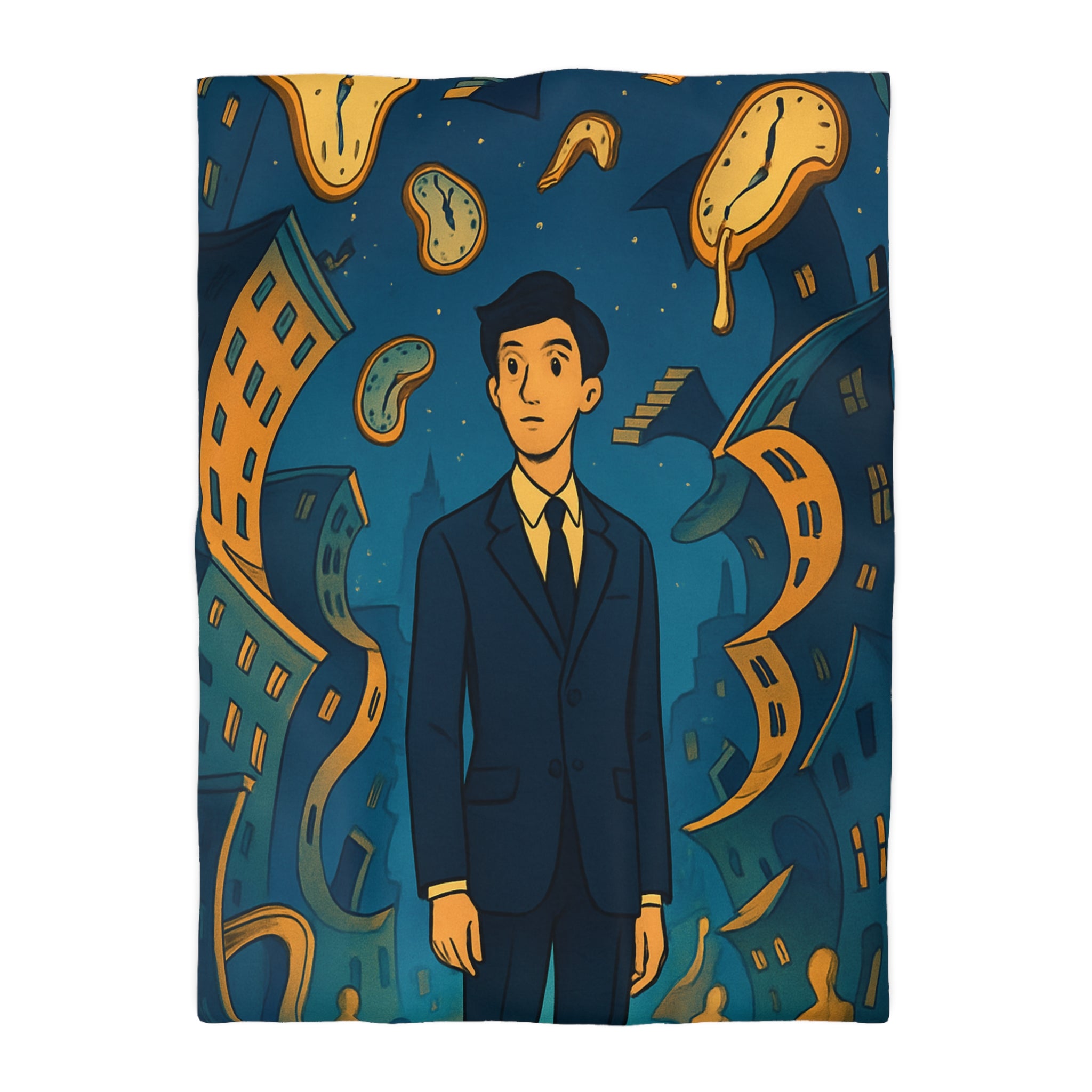 Housse de Couette Microfibre Motif Créatif Original Style Contemporain Chambre Élégante