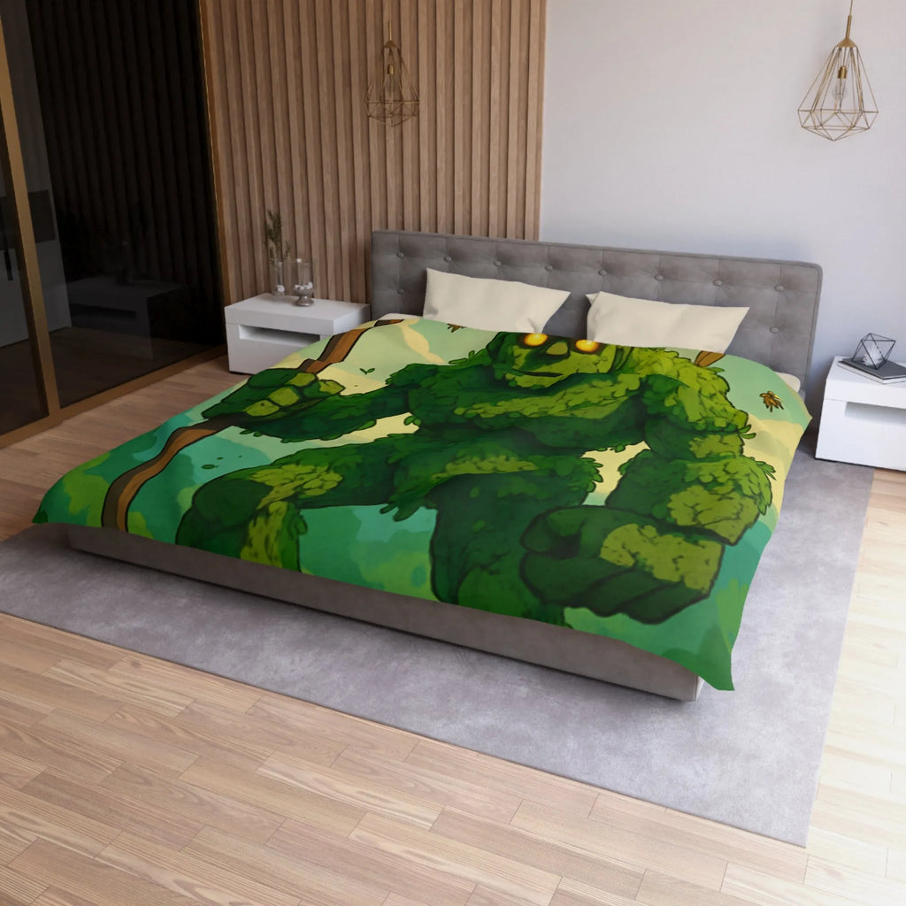 Housse de Couette avec Géant de Feuillage et Abeilles, Ambiance Fantaisiste Naturelle