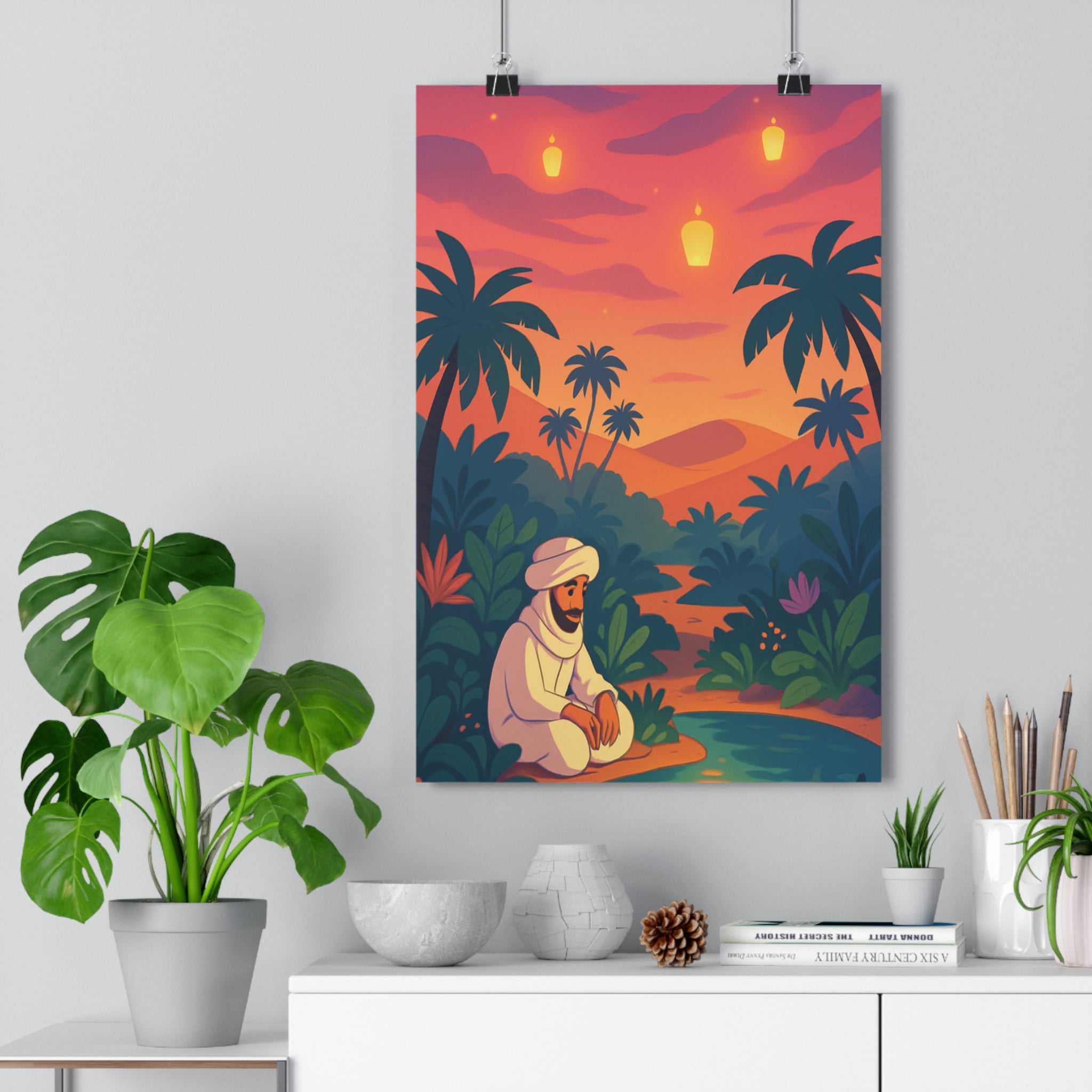 Poster décoratif paysage crépuscule anime pastel calme rêveur salon chambre tendance qualité premium qualité