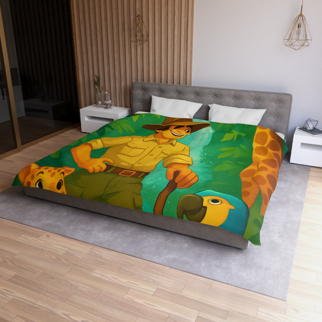 Housse de Couette Microfibre Illustration Unique Design Moderne Décoration Intérieure Raffinée