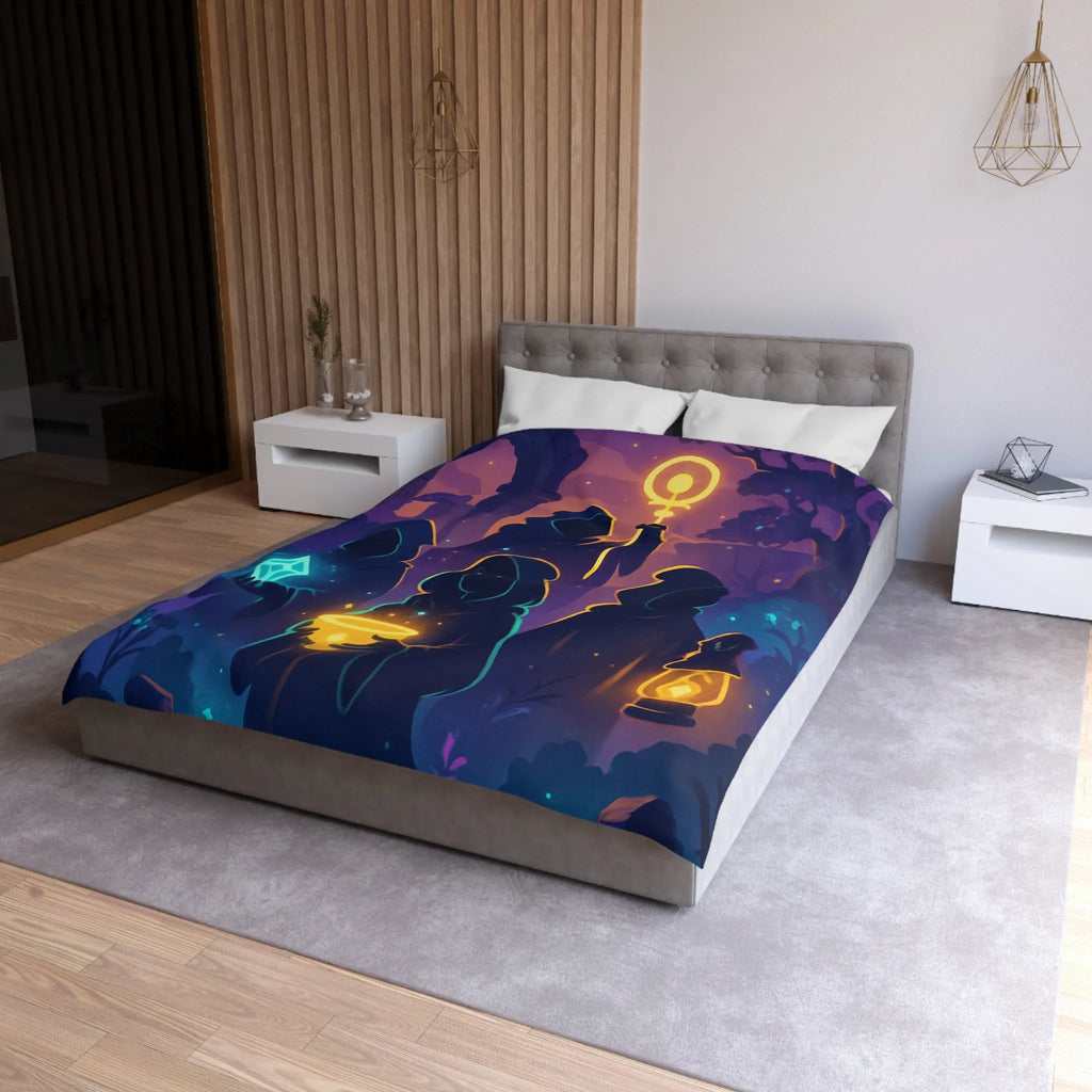 Envoûtante Housse de Couette Mystique avec Teintes Magiques et Figures Ensorcelantes