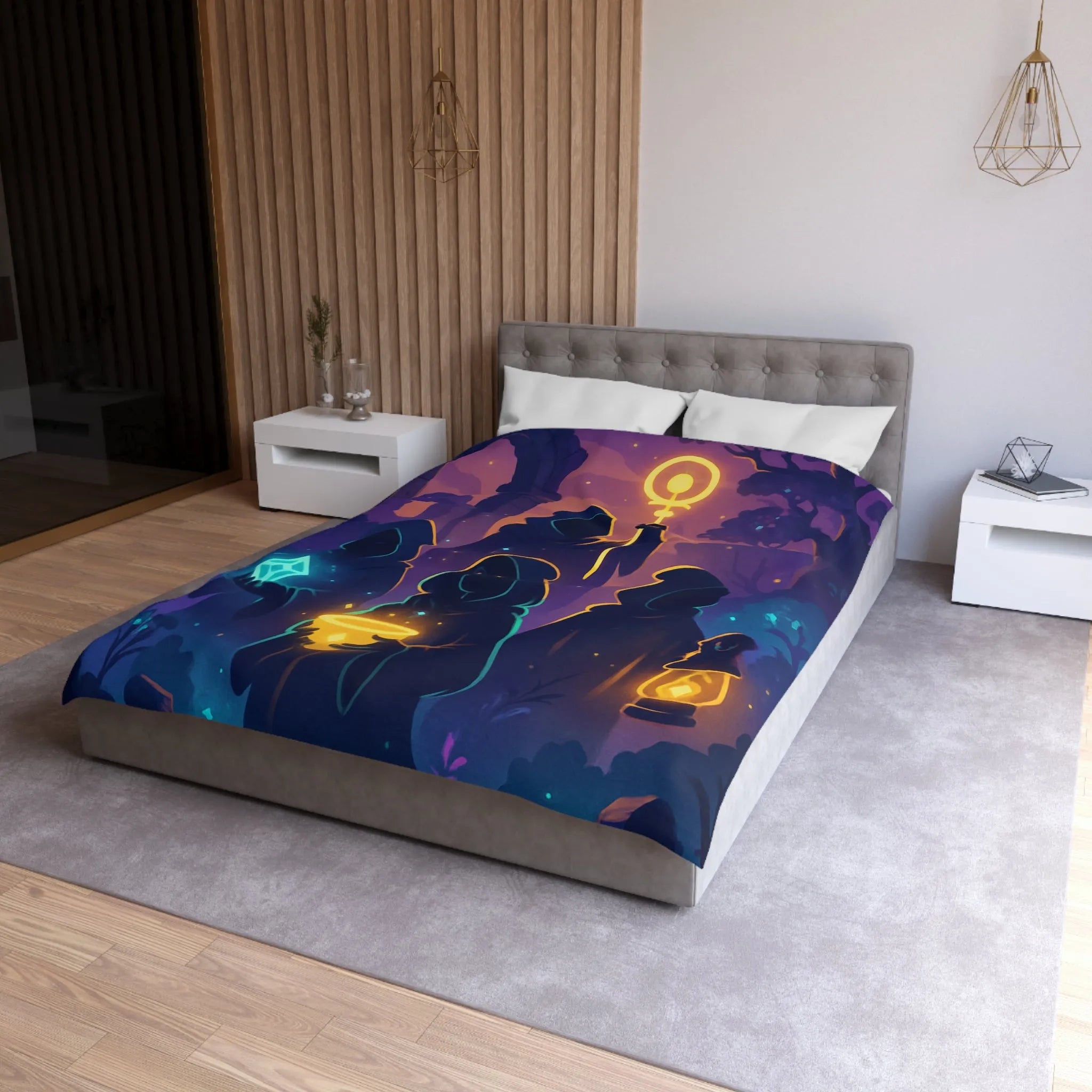 Envoûtante Housse de Couette Mystique avec Teintes Magiques et Figures Ensorcelantes