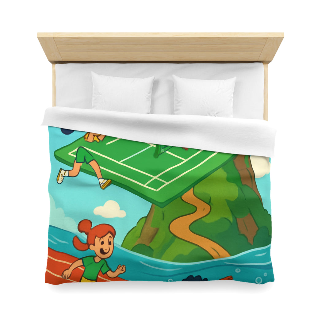 Housse de Couette Microfibre Motif Créatif Original Style Contemporain Chambre Élégante