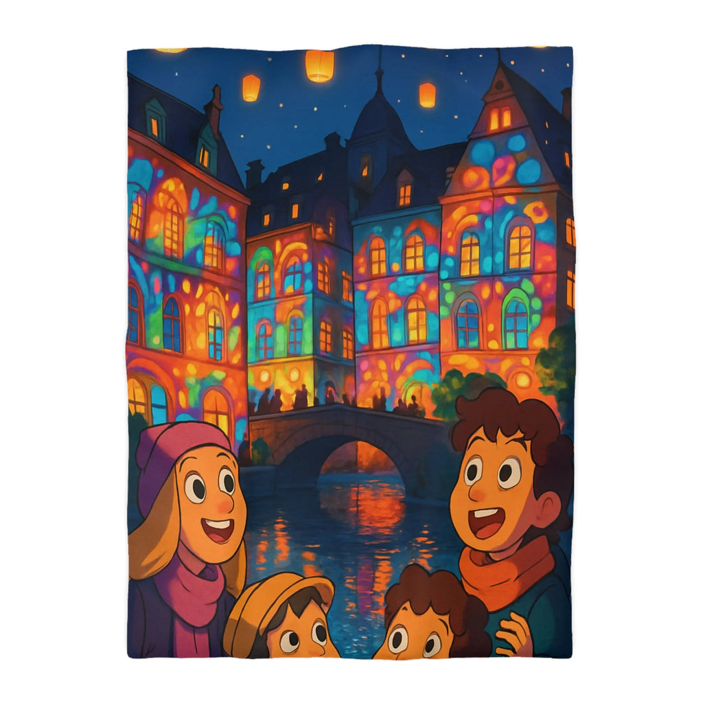 Envolez-vous vers un rêve coloré avec lanterne magique et château illuminé