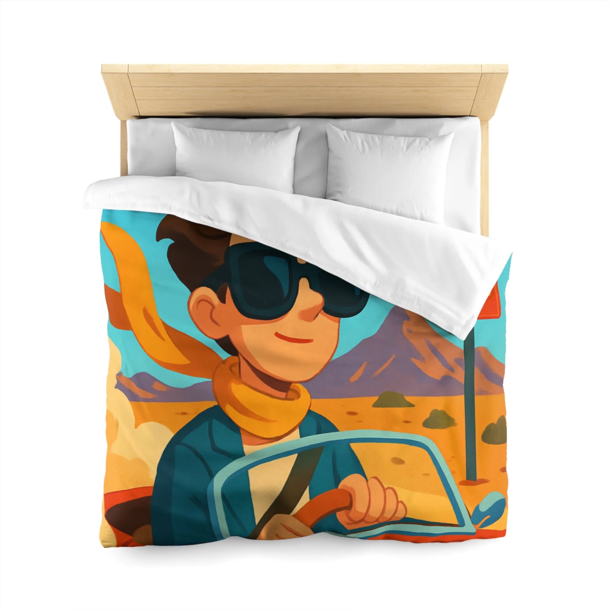 Housse de Couette Microfibre Art Graphique Contemporain Style Décoratif Chambre Tendance