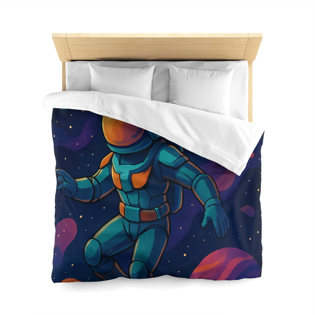 Housse de couette astronaute galactique colorée pour une chambre à thème spatial enfant