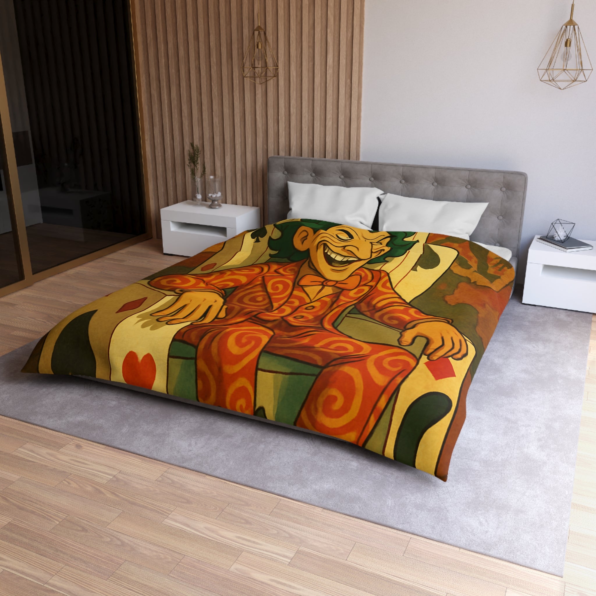 Housse de Couette Microfibre Motif Créatif Original Style Contemporain Chambre Élégante