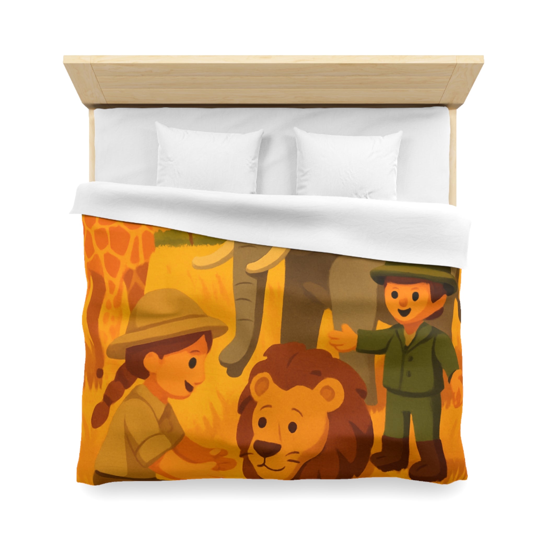 Safari Coloré pour Enfants avec Animaux Amicaux dans la Savane Dorée et Ensoleillée