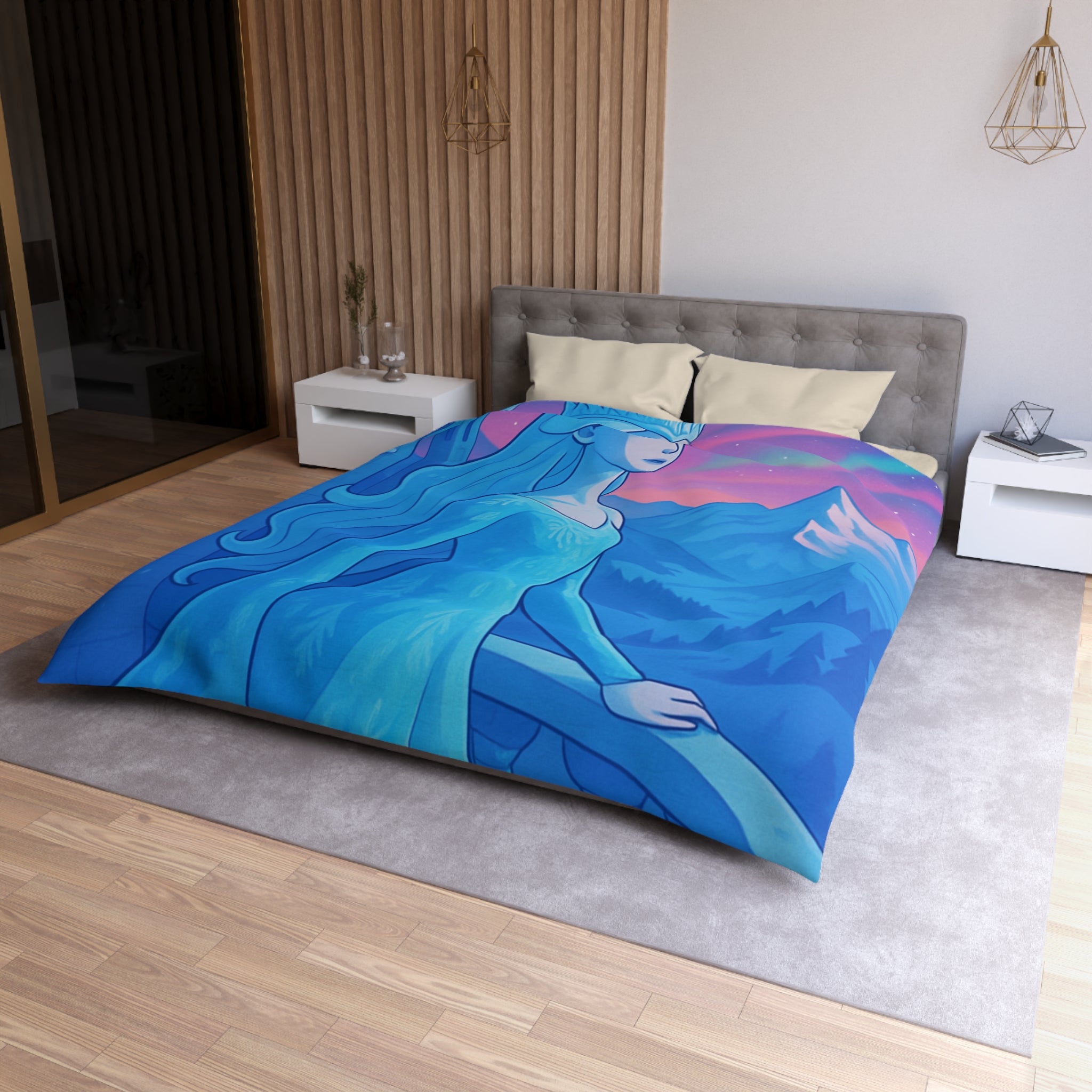 Housse de Couette Microfibre Design Artistique Moderne Décoration Chambre Confort Premium