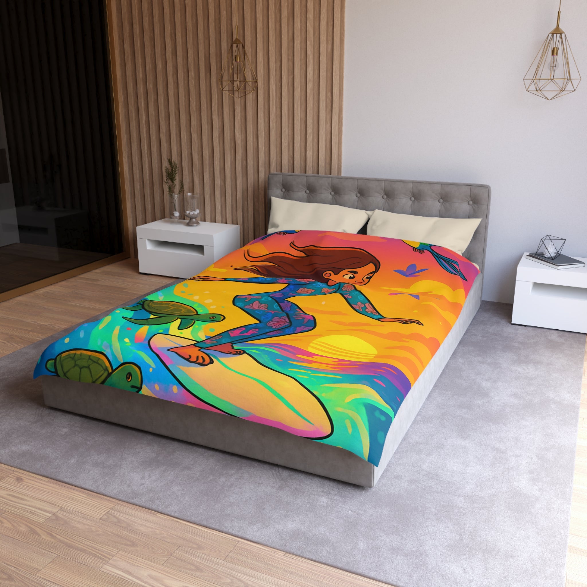 Housse de Couette Microfibre Création Artistique Moderne Design Exclusif Décoration Chambre