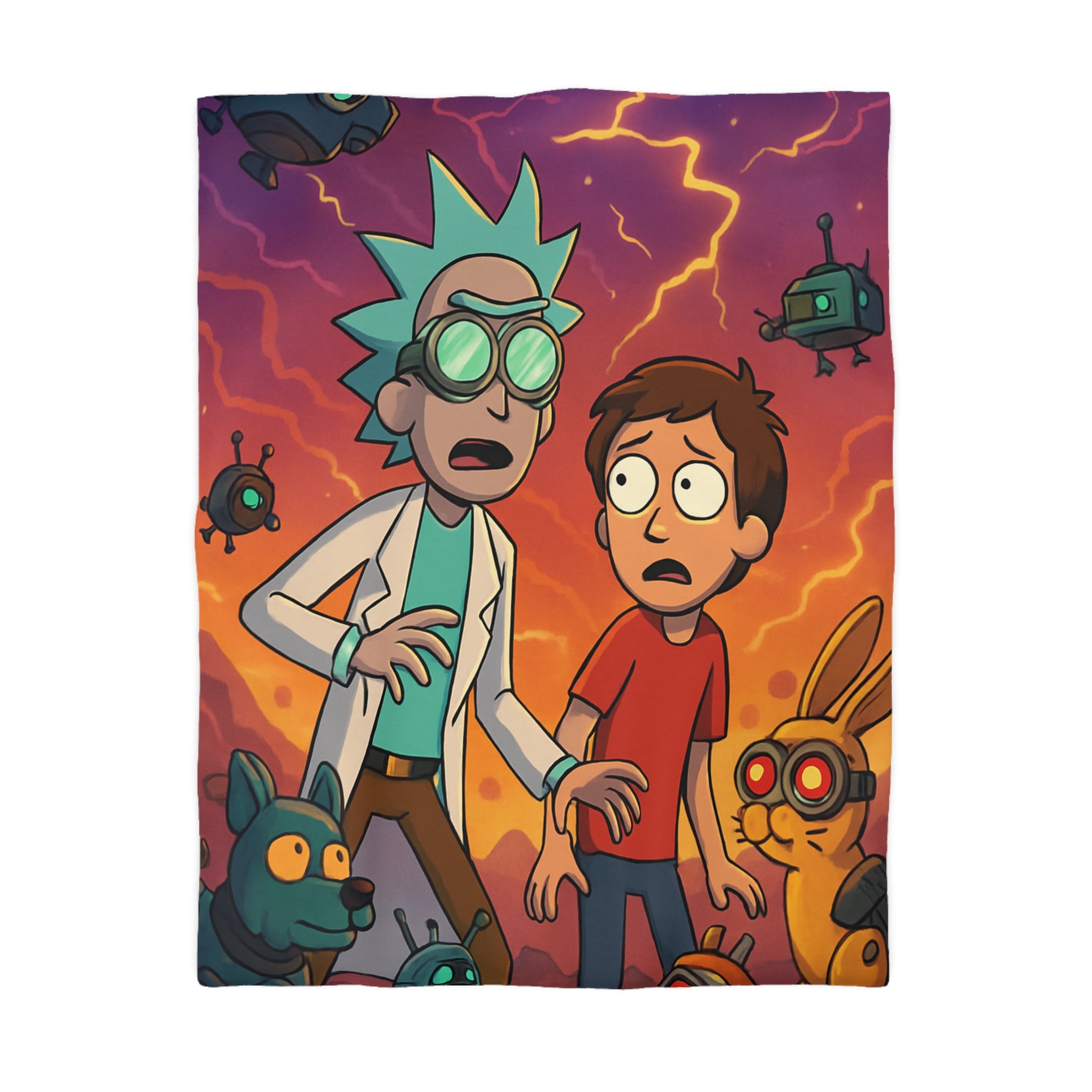 Housse de Couette Microfibre Motif Créatif Original Style Contemporain Chambre Élégante