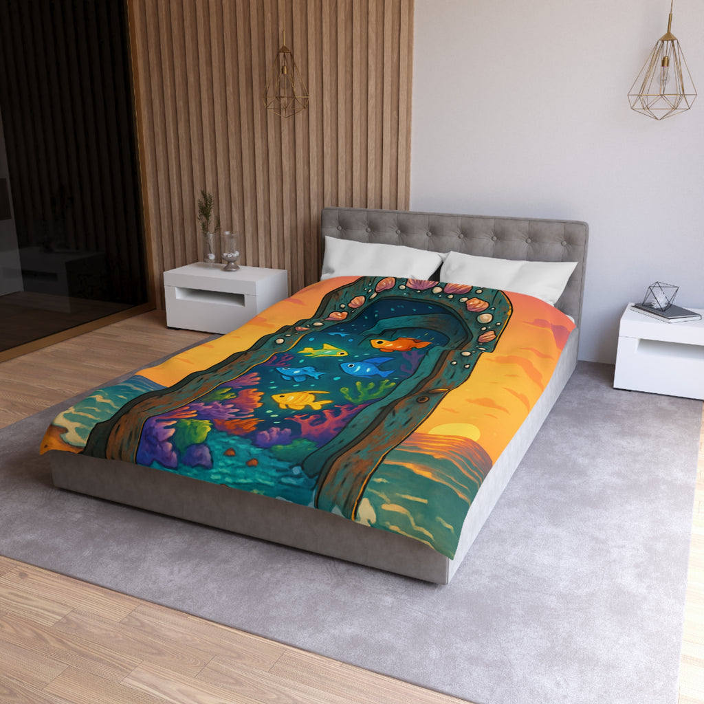 Housse de Couette Microfibre Motif Créatif Original Style Contemporain Chambre Élégante