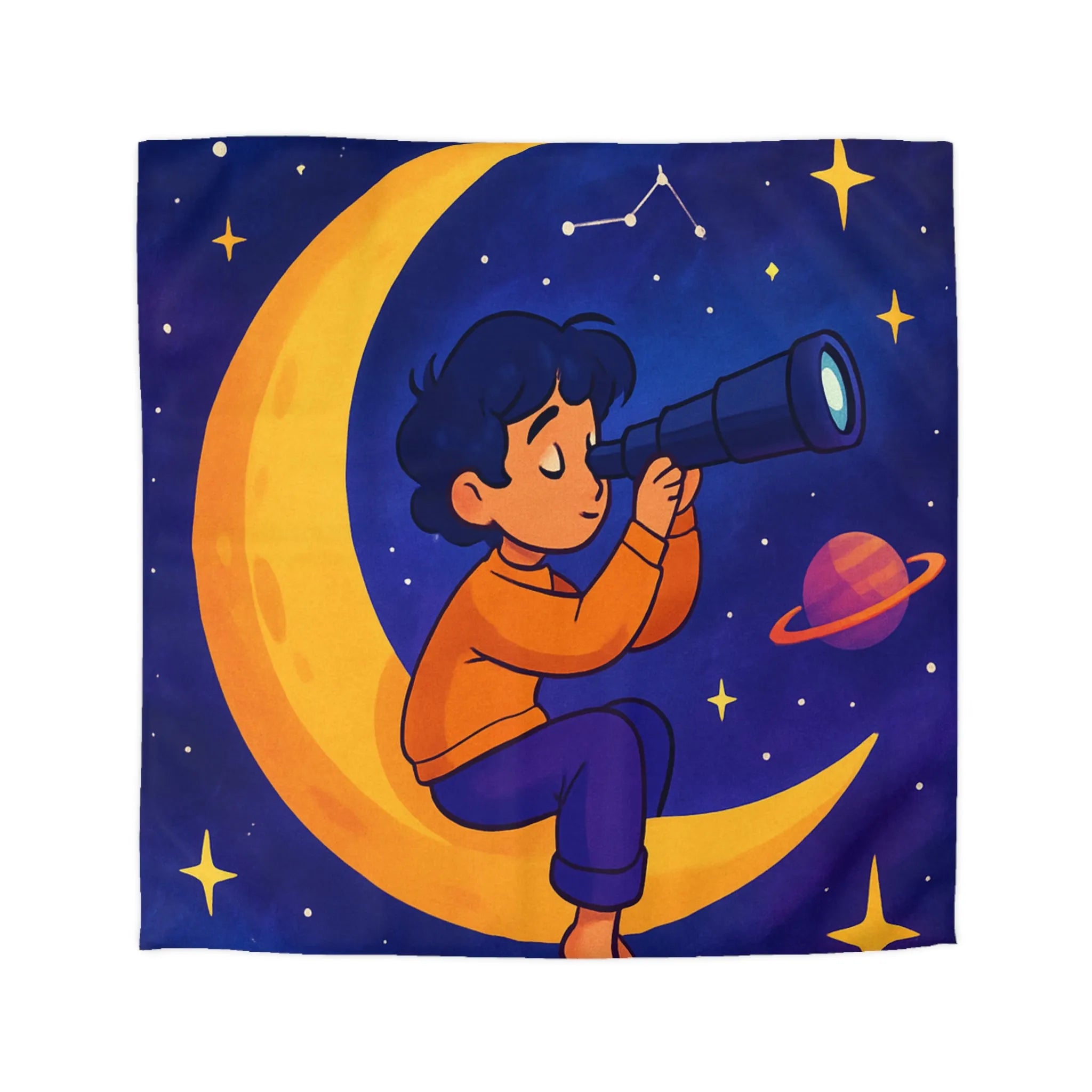 Envolez-vous avec notre housse de couette étoilée rêveuse et colorée pour enfants
