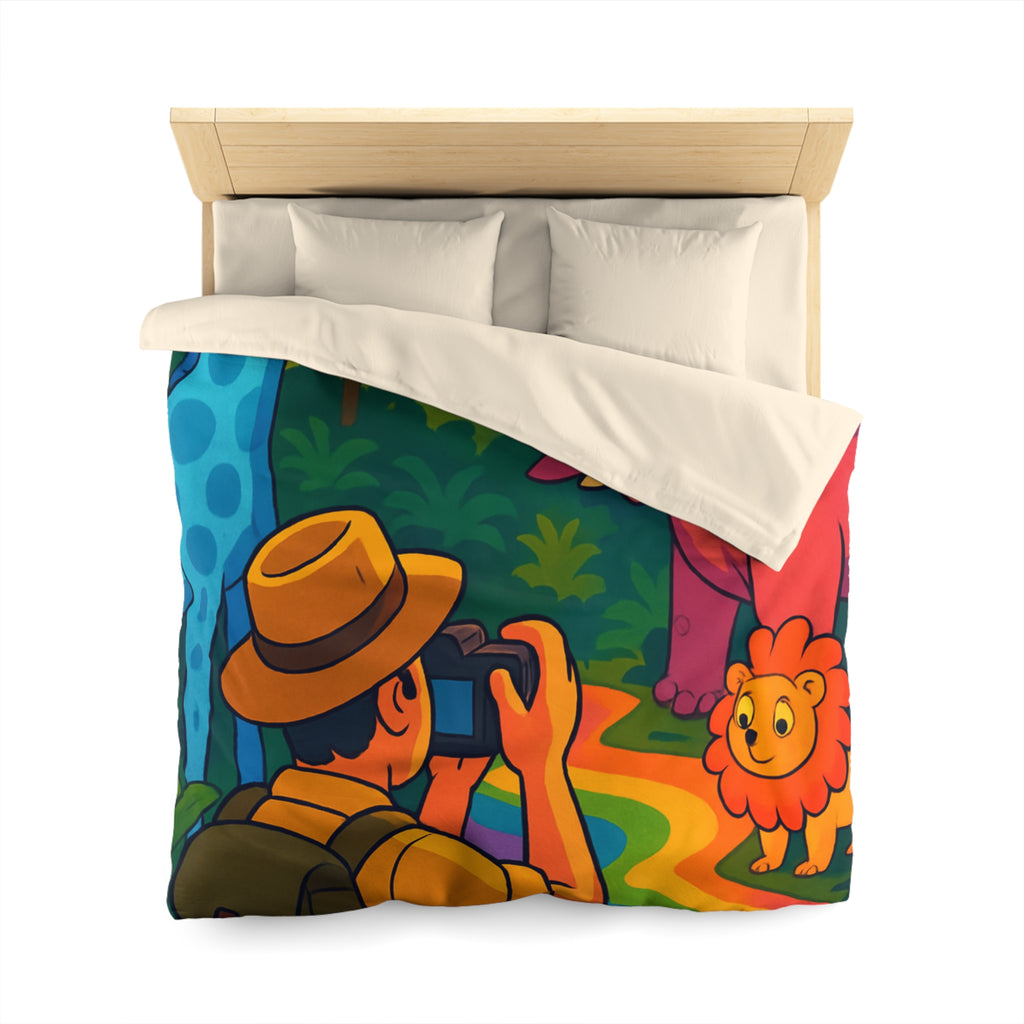 Housse de Couette Microfibre Illustration Unique Design Moderne Décoration Intérieure Raffinée