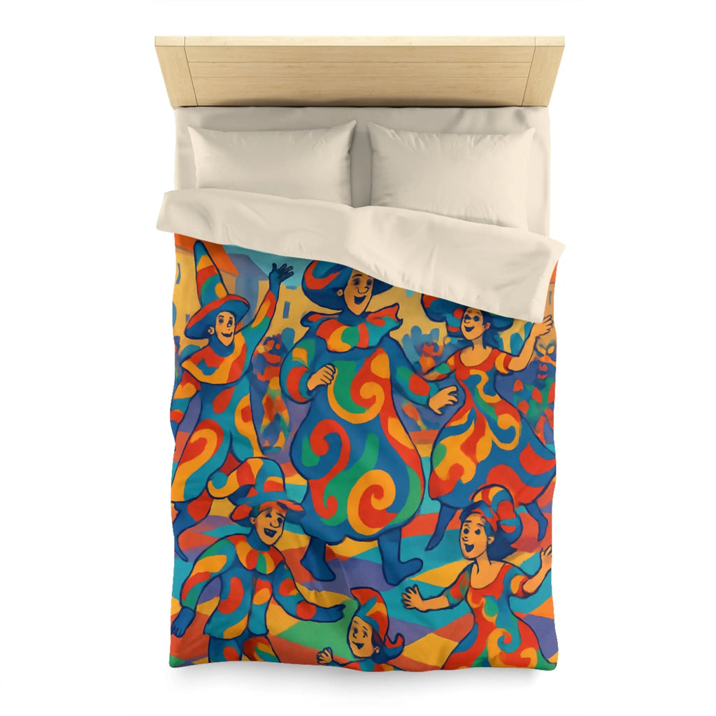 Housse de couette colorée avec motifs de carnaval vibrants pour ambiance festive et joyeuse
