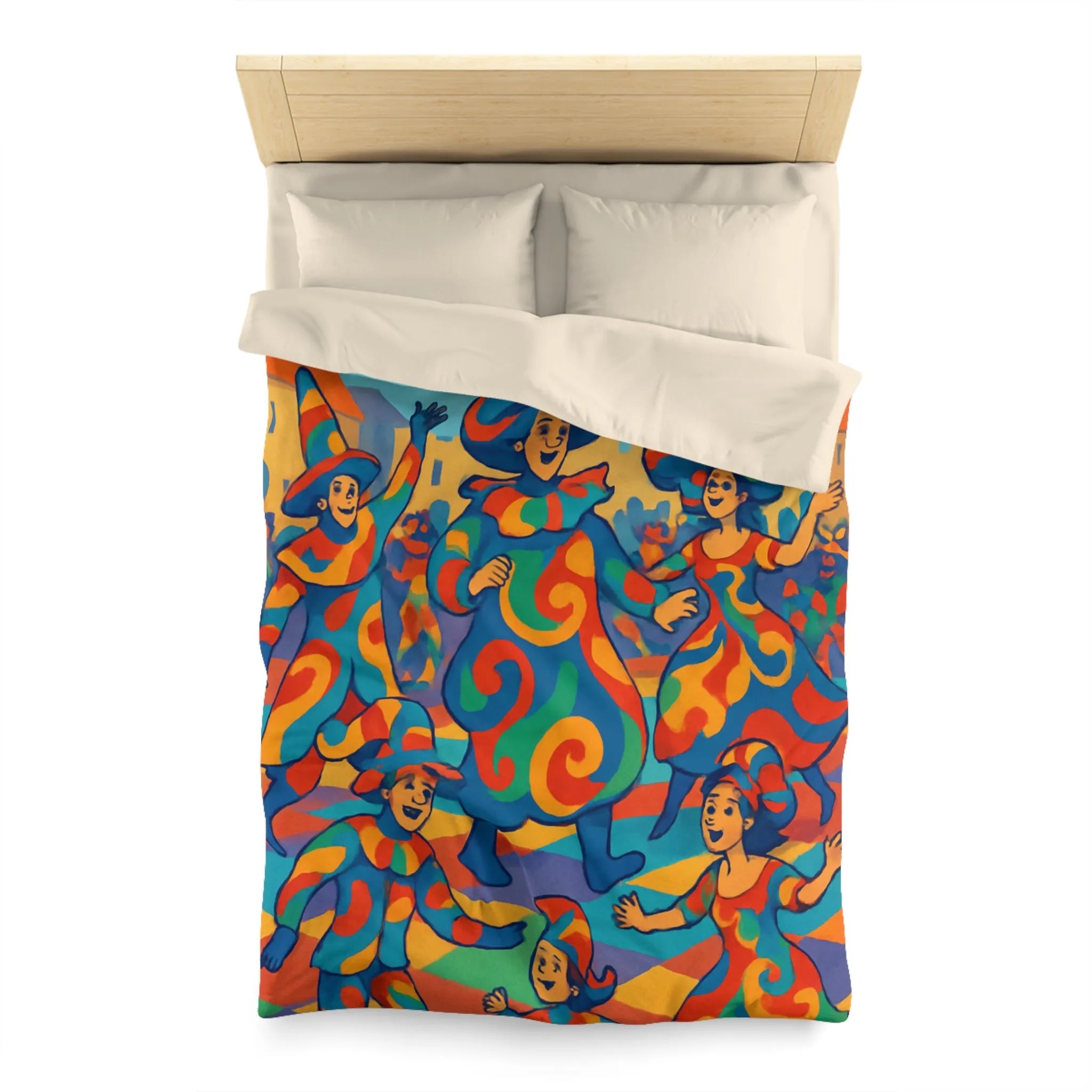 Housse de couette colorée avec motifs de carnaval vibrants pour ambiance festive et joyeuse