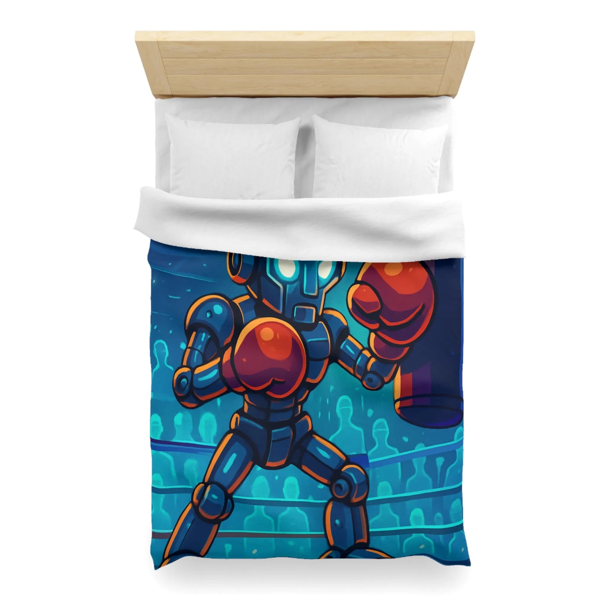 Frappez avec Style: Housse de Couette Robot Boxeur Ambiance Futuriste Éclatante