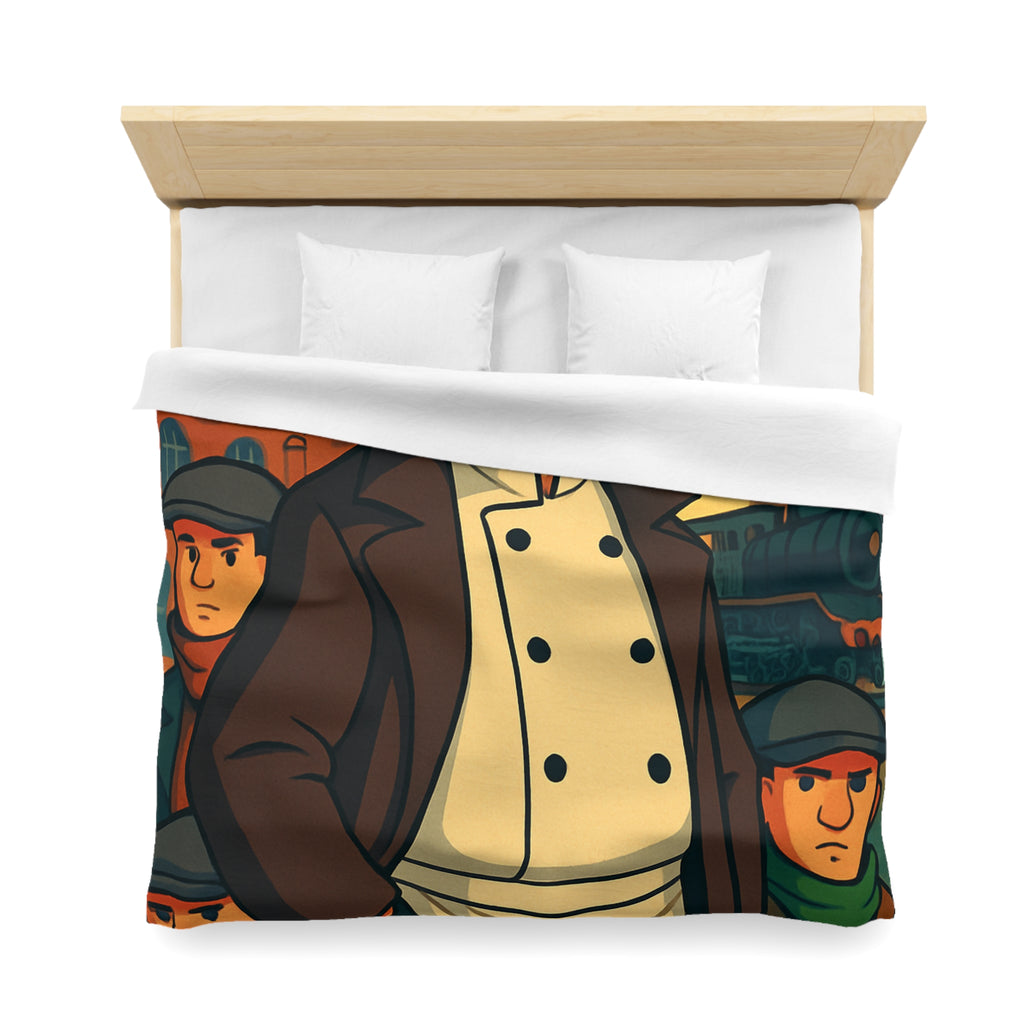 Housse de Couette Microfibre Motif Créatif Original Style Contemporain Chambre Élégante