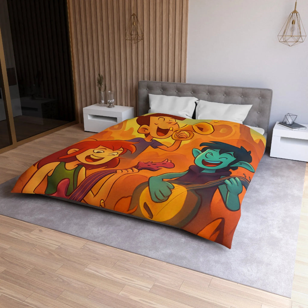 Housse de Couette avec Illustrations Musicales Fantaisistes pour Enfants et Adolescents Colorée