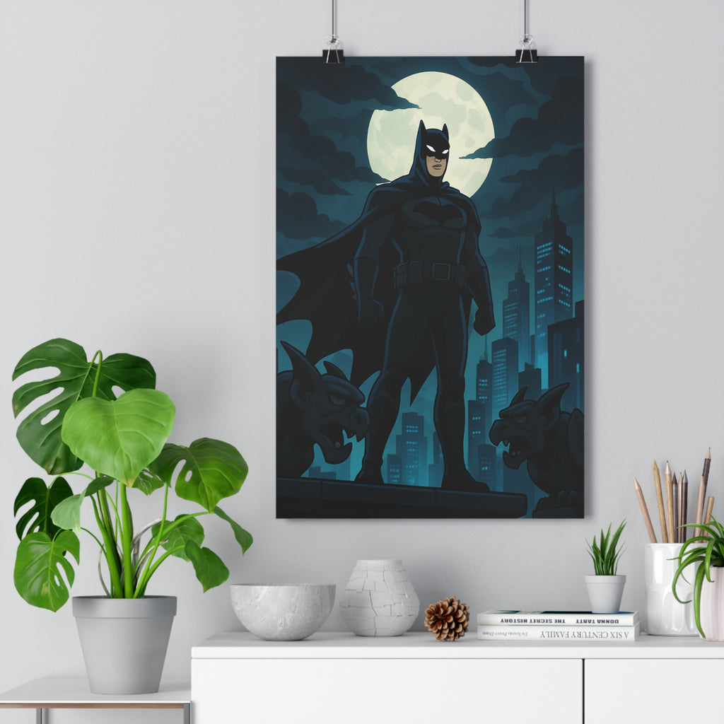 Poster décoratif sombre noir bleu nuit mystique cartoon chambre bureau 30x46 dessin animé mystérieux