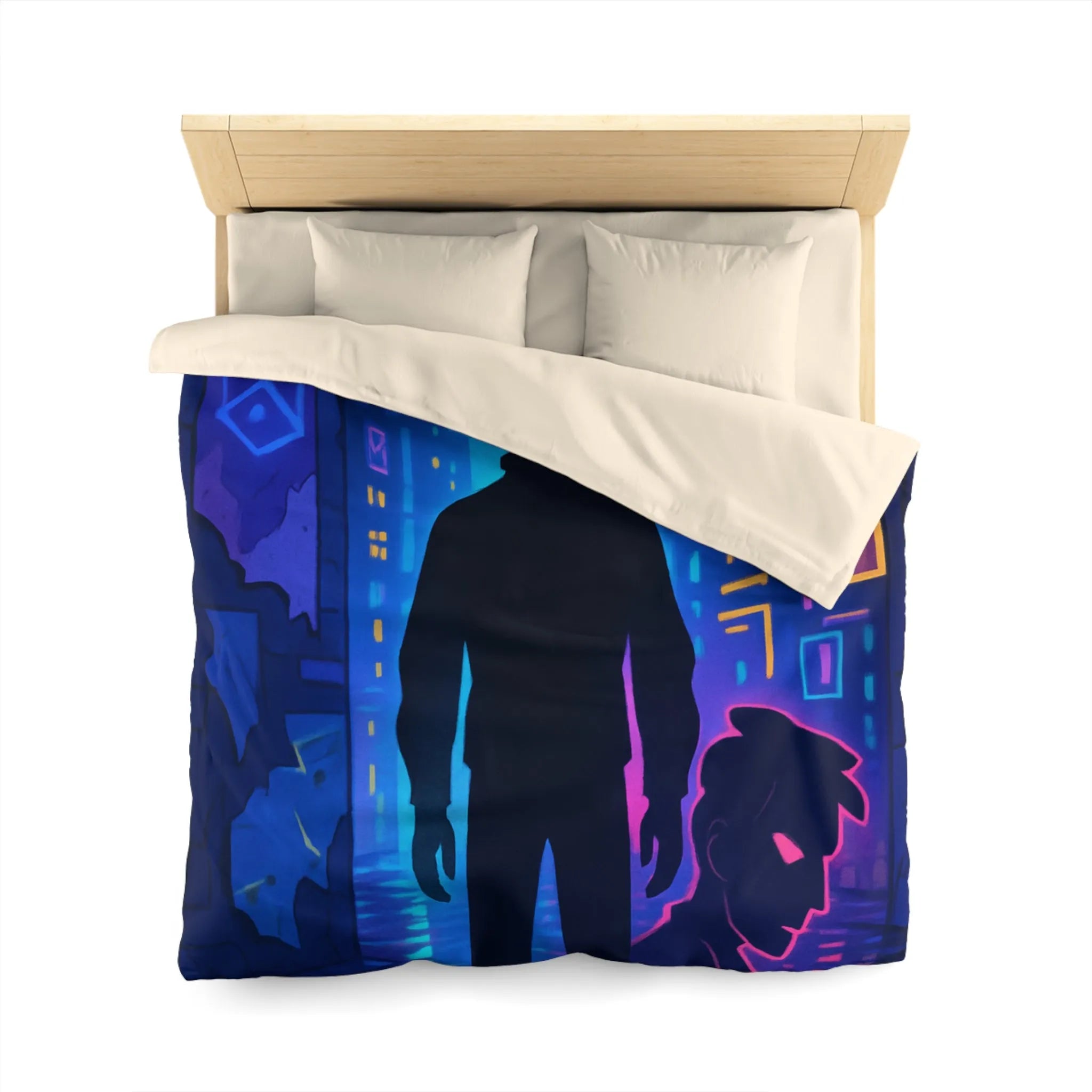 Housse de Couette Microfibre Art Graphique Contemporain Style Décoratif Chambre Tendance