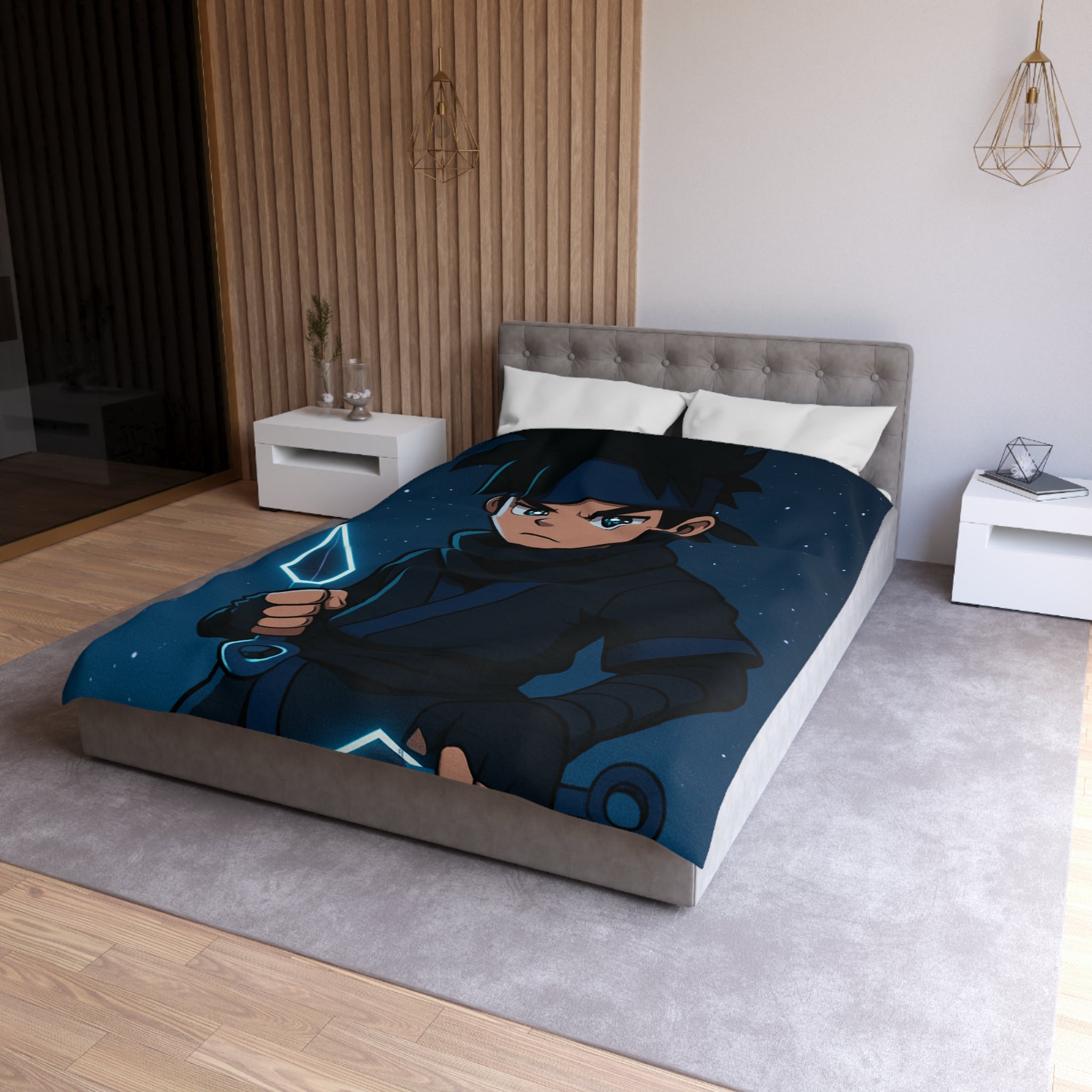 Housse de Couette Microfibre Illustration Unique Design Moderne Décoration Intérieure Raffinée