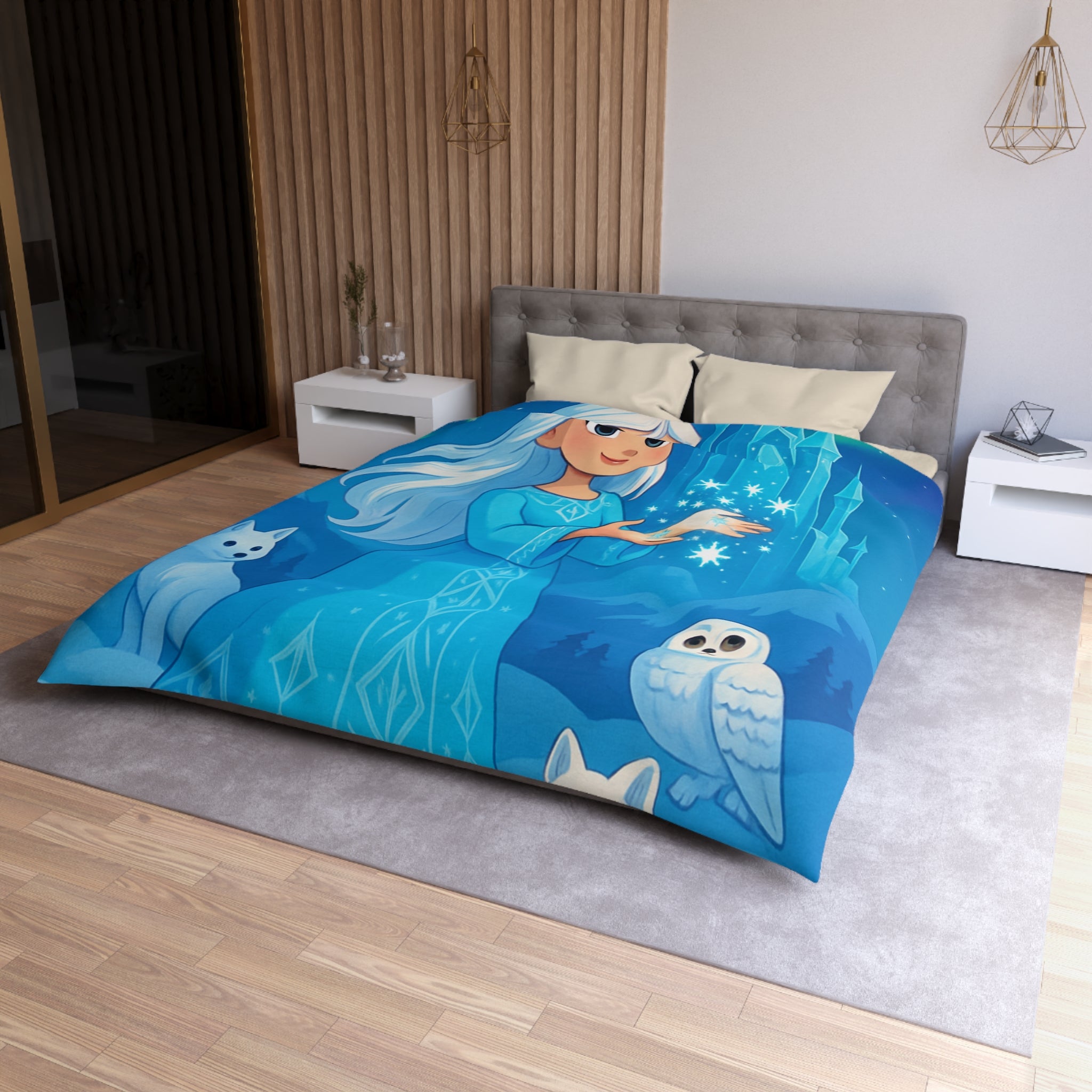 Housse de Couette Microfibre Motif Créatif Original Style Contemporain Chambre Élégante