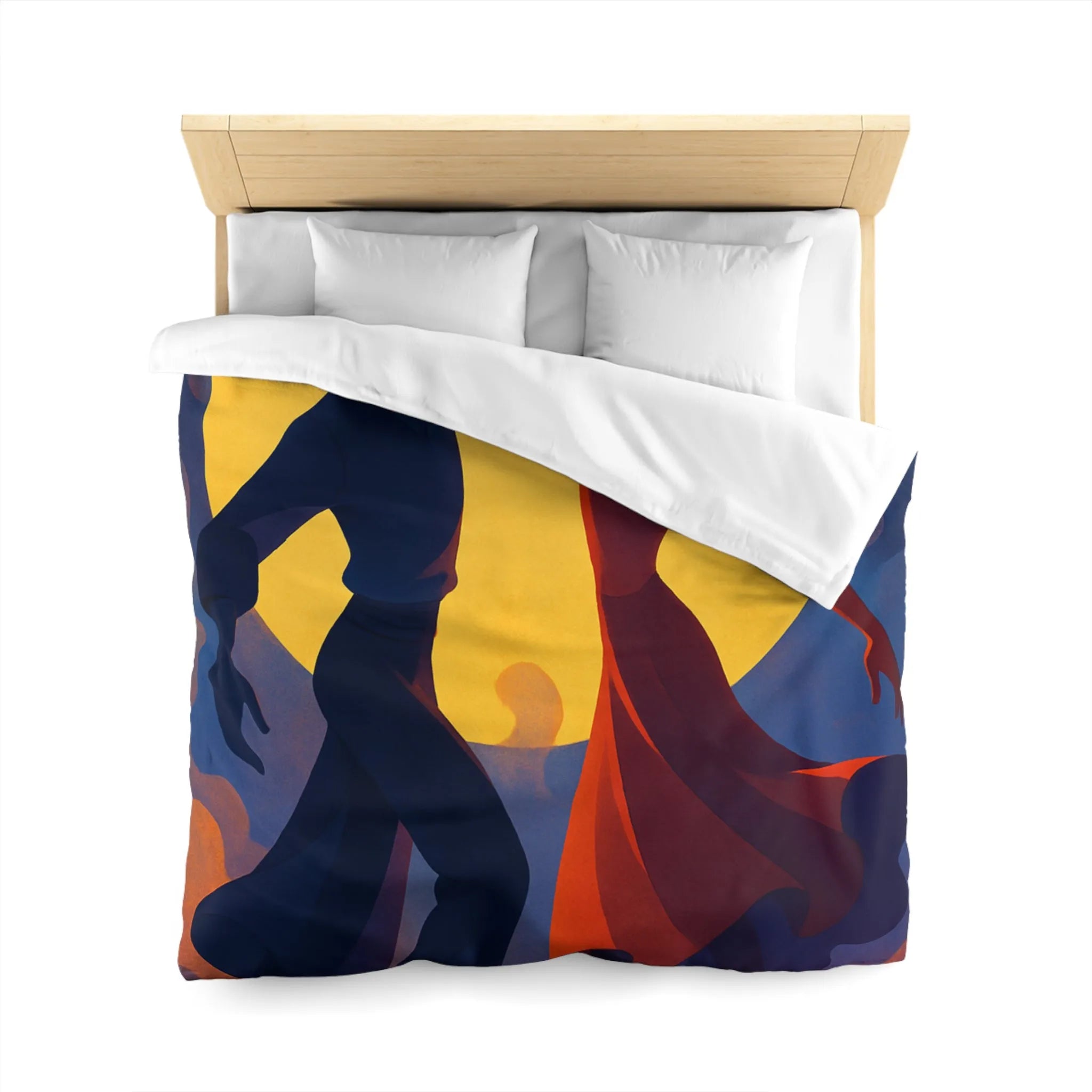 Envoûtante danse romantique sous une pleine lune lumineuse pour votre chambre élégante