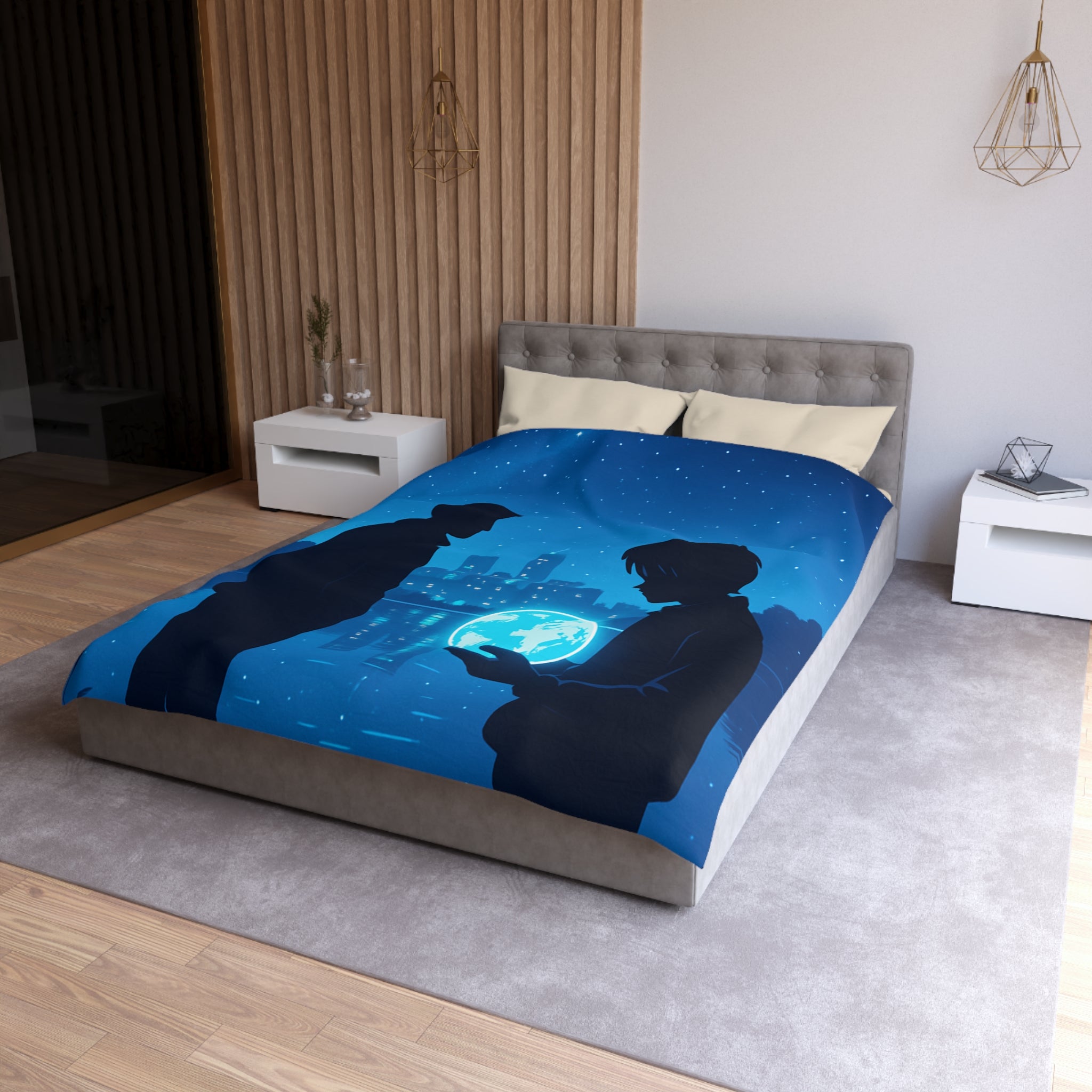 Housse de Couette Microfibre Design Artistique Moderne Décoration Chambre Confort Premium