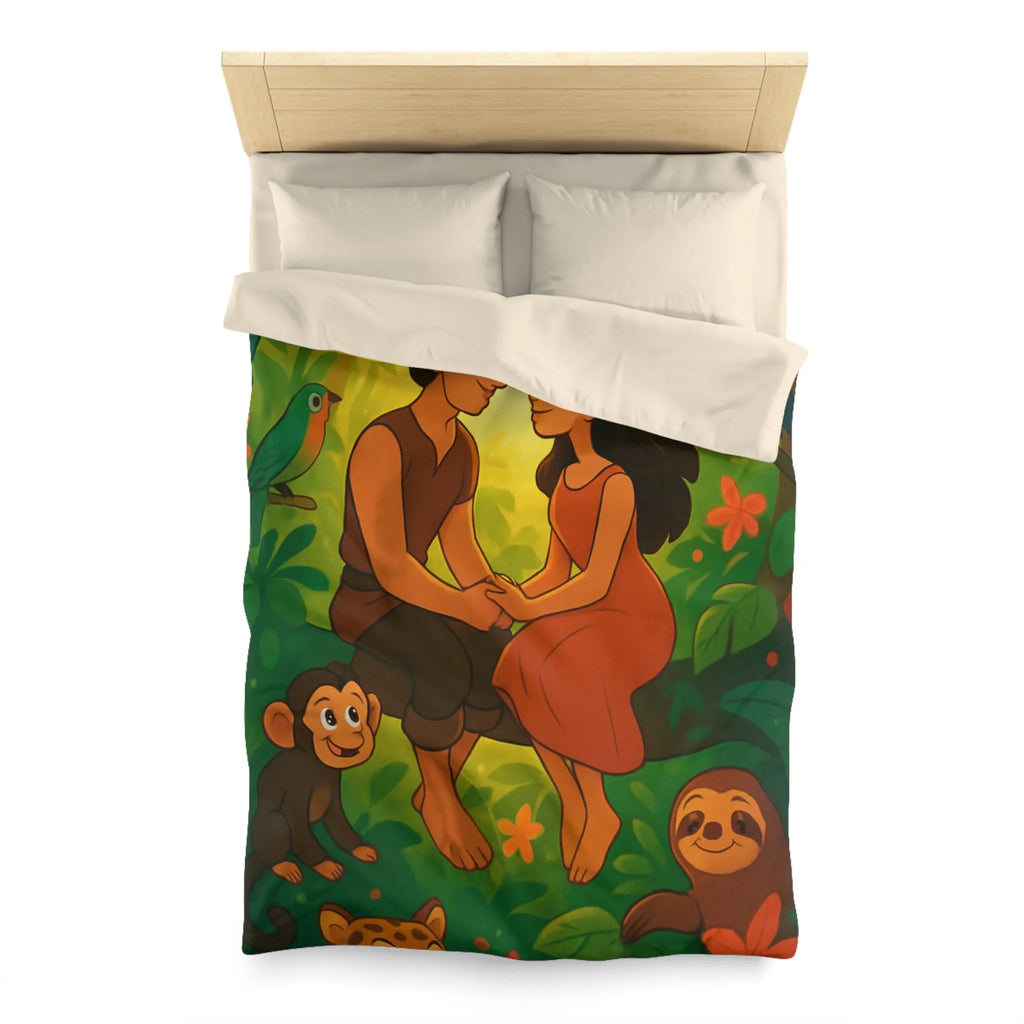 Housse de Couette Microfibre Art Graphique Contemporain Style Décoratif Chambre Tendance