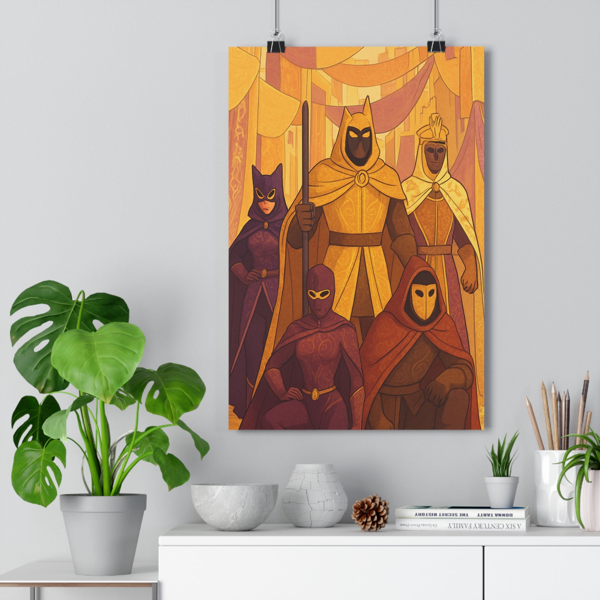 Poster décoratif animé doré pourpre mystique héroïque chambre salon bureau aventure mur intérieur 30x46