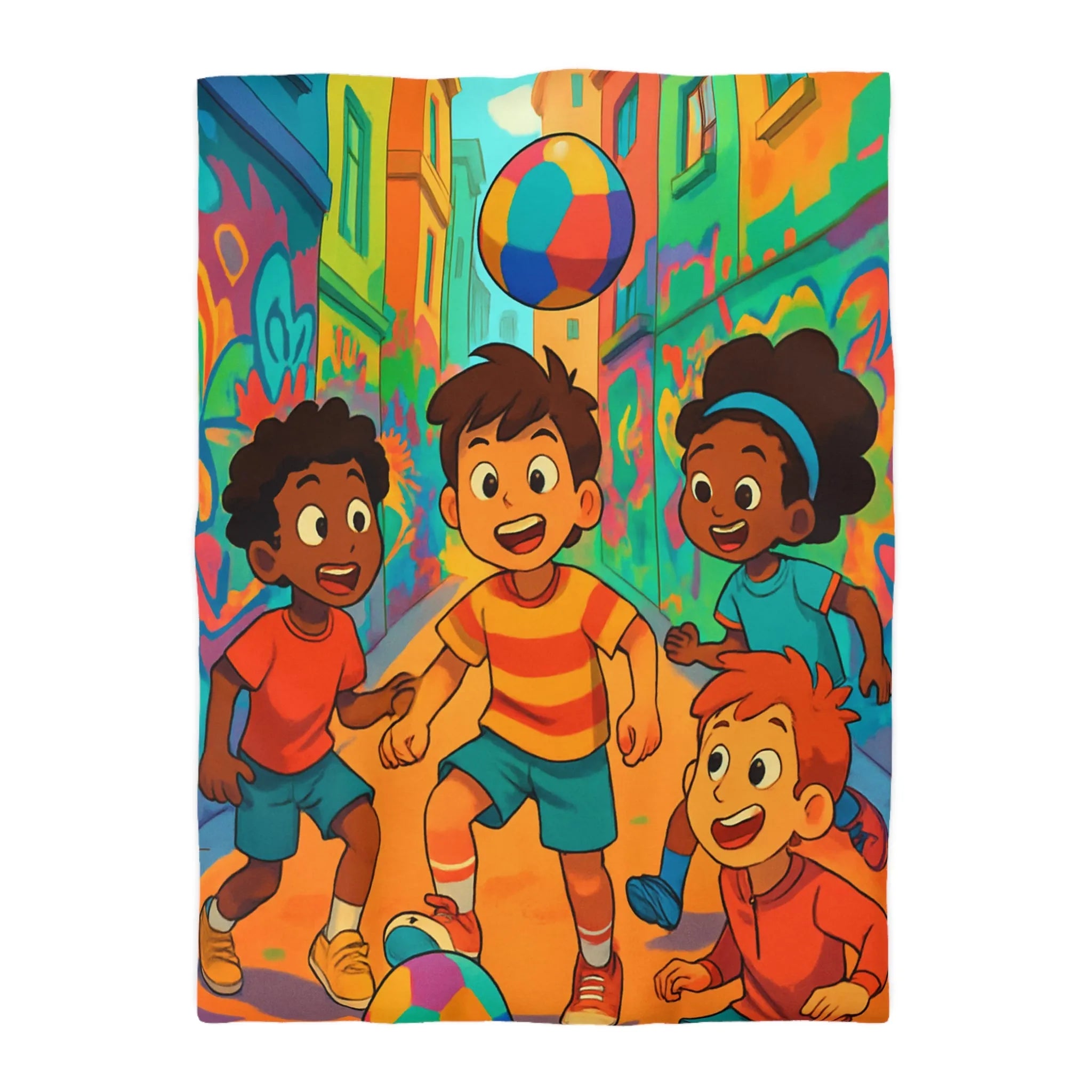 Housse de Couette Microfibre Art Graphique Contemporain Style Décoratif Chambre Tendance