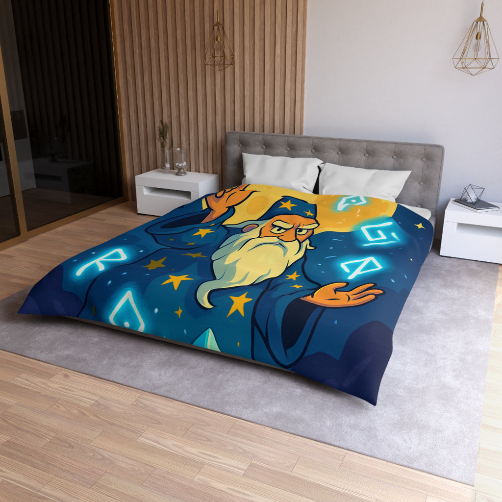 Housse de couette sorcier mystique avec cristaux et lune brillante magique