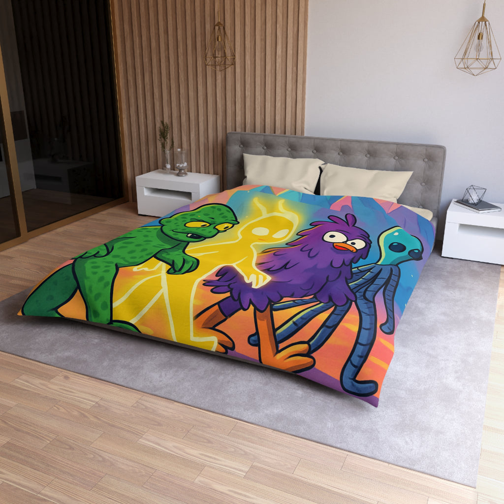 Housse de Couette Microfibre Design Artistique Moderne Décoration Chambre Confort Premium