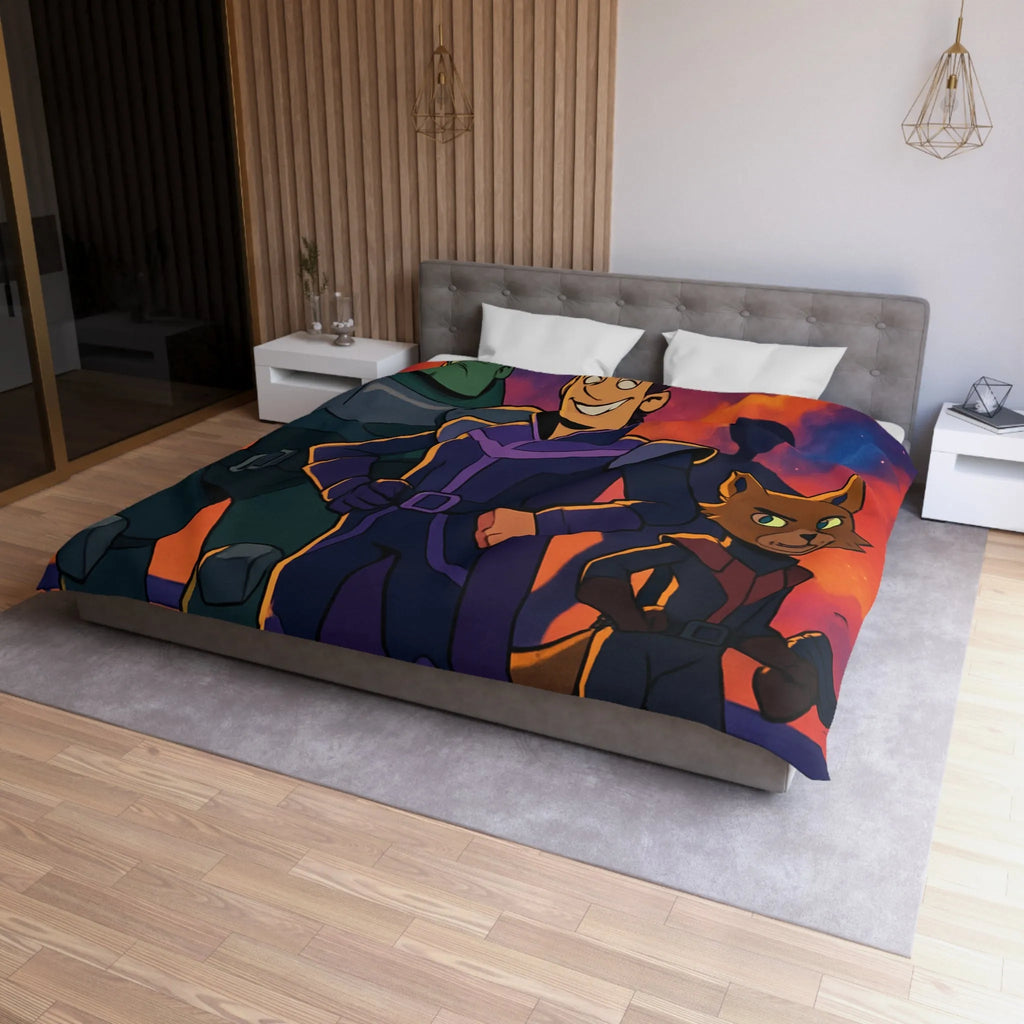 Housse de Couette Microfibre Art Graphique Contemporain Style Décoratif Chambre Tendance