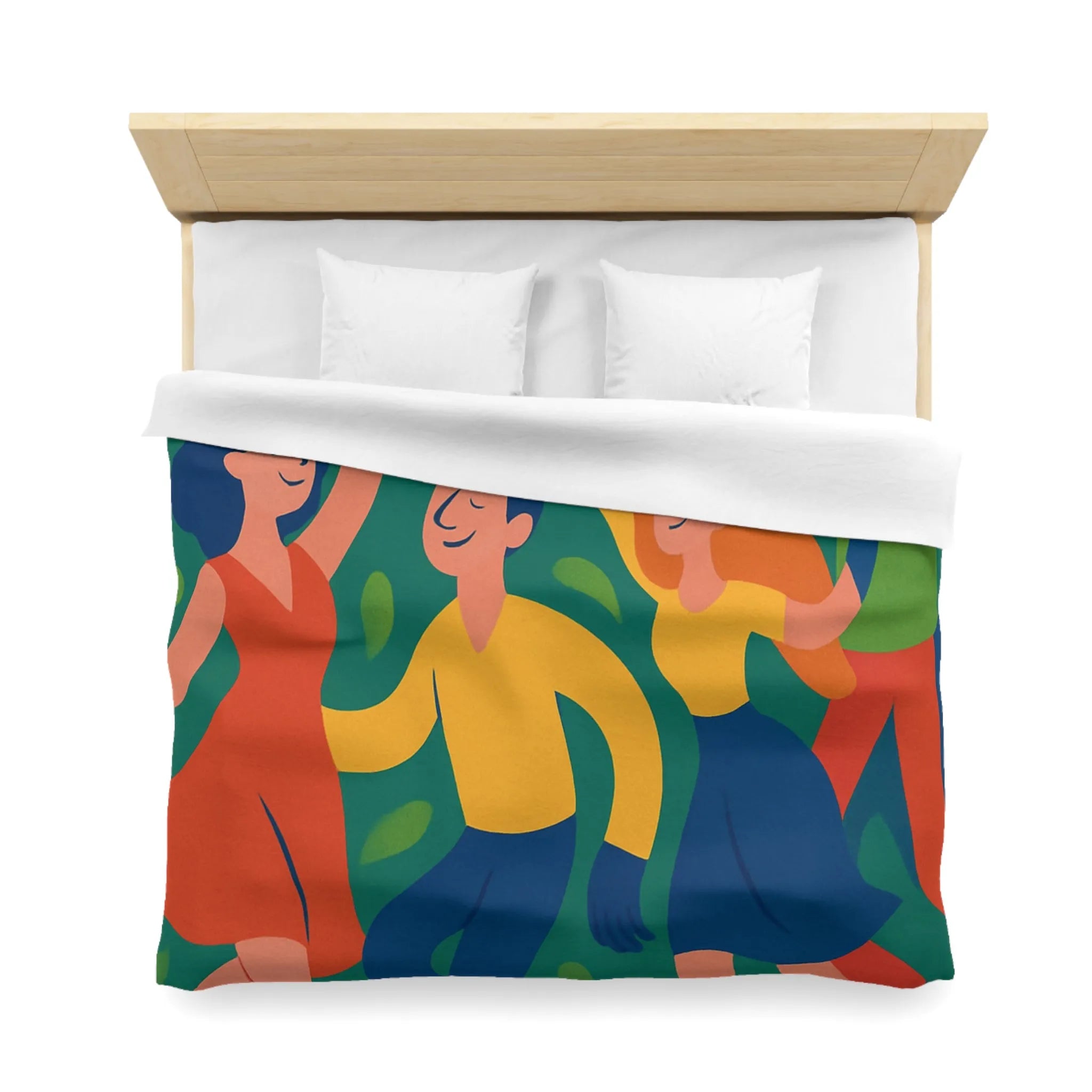 Housse de Couette Colorée Inspirée par la Danse et la Nature avec Fleurs Animées