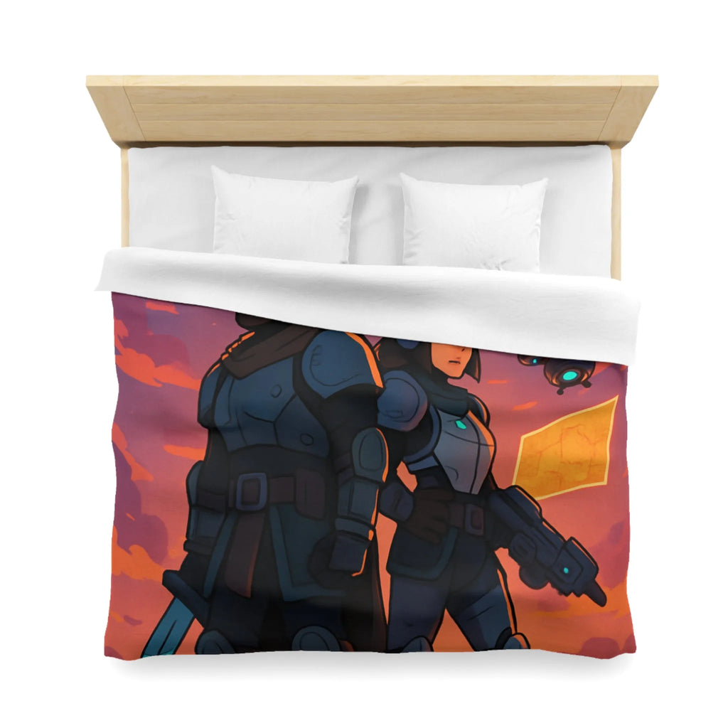 Explorez des mondes futuristes avec cette housse de couette au design captivant