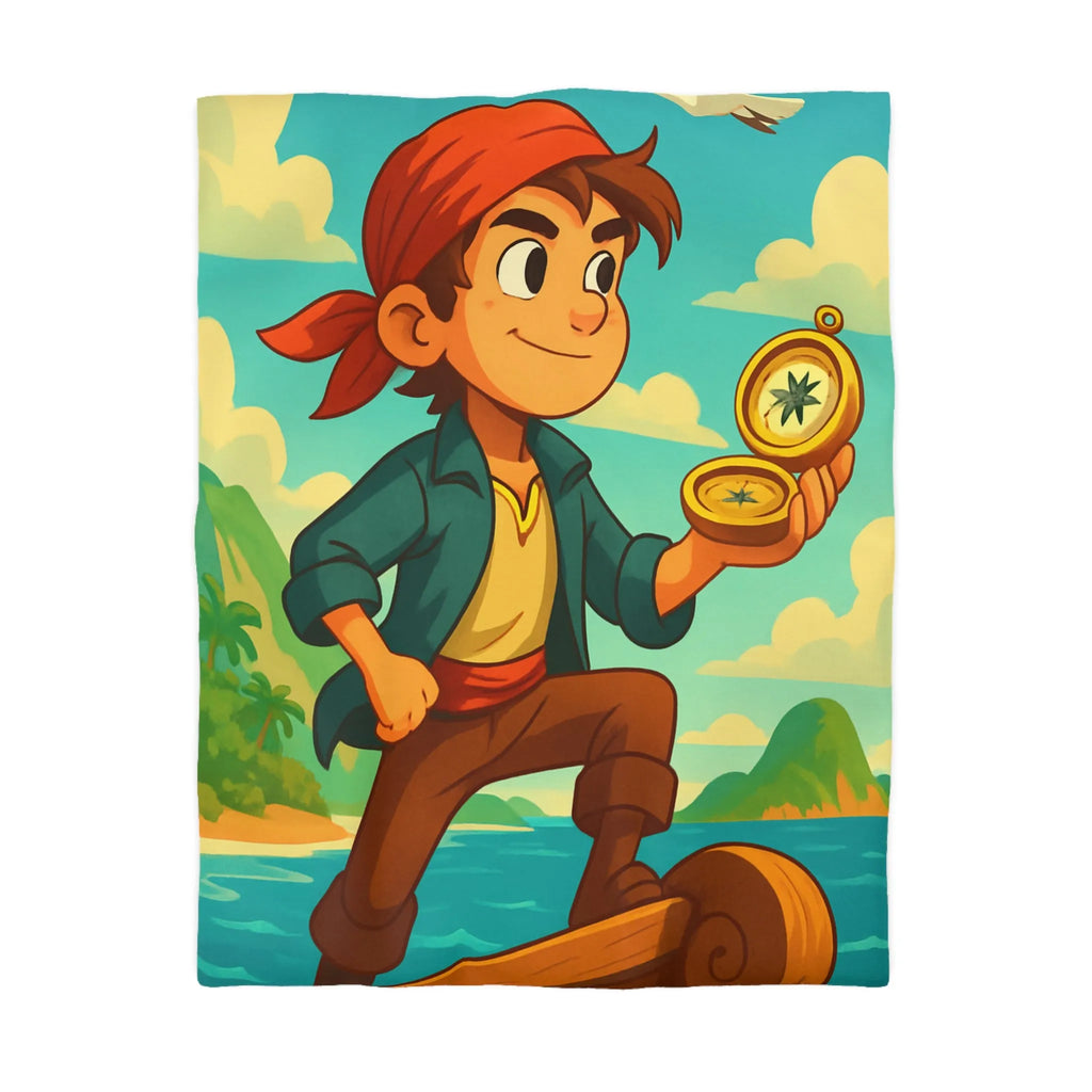 Aventurier intrépide sur un bateau avec une boussole en quête de trésors maritimes