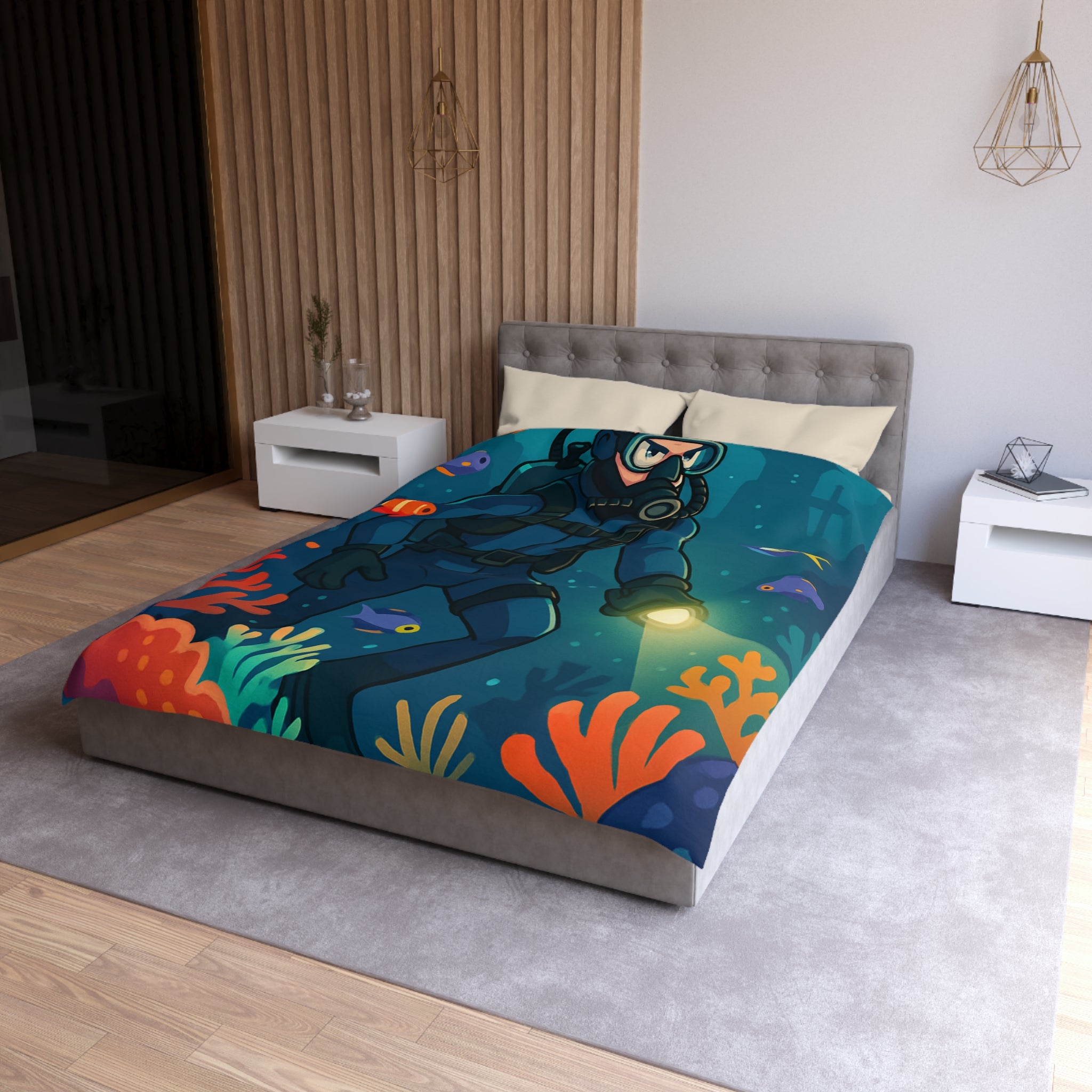 Housse de Couette Microfibre Design Artistique Moderne Décoration Chambre Confort Premium