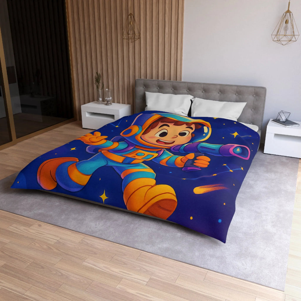 Housse de couette enfant thème astronaute espace avec planètes et constellations joyeuses
