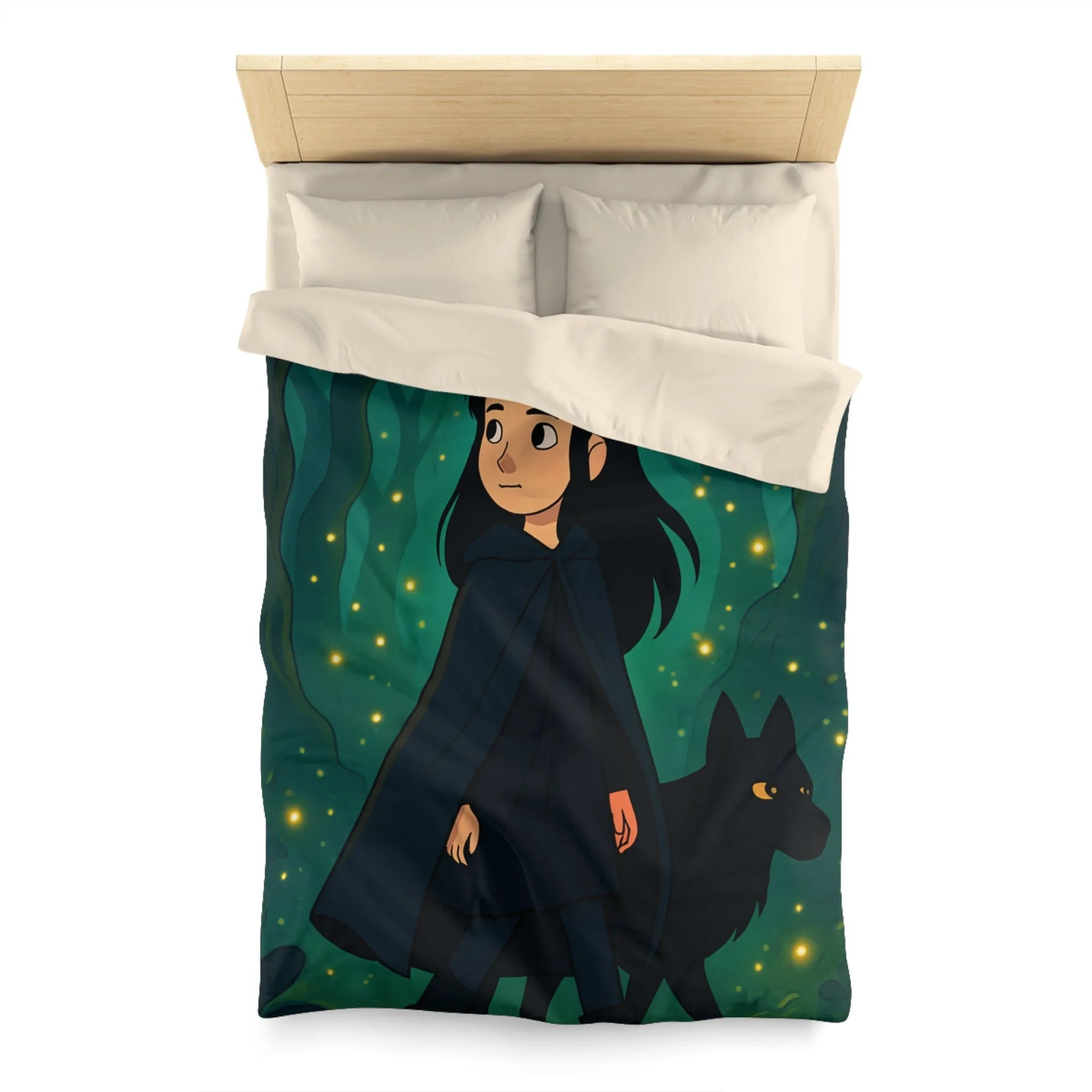 Envolez-vous vers un monde enchanté avec cette housse de couette forêt mystique
