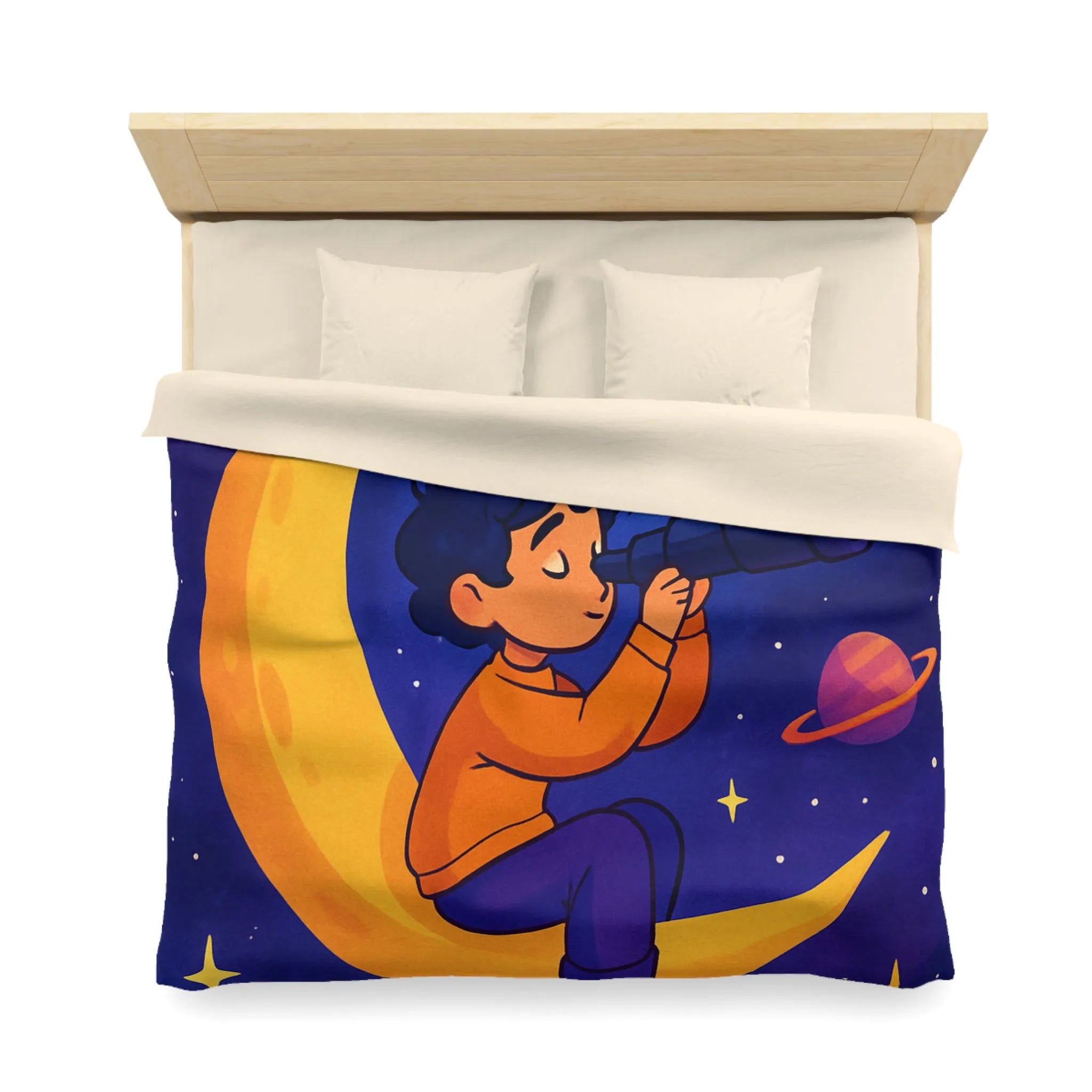 Envolez-vous avec notre housse de couette étoilée rêveuse et colorée pour enfants