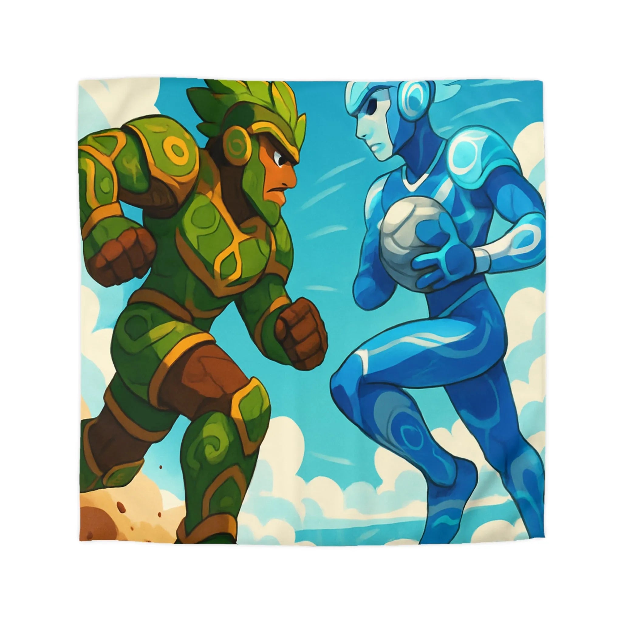 Énergie et Éléments Fusionnent dans un Duel Artistique Coloré pour Housse de Couette