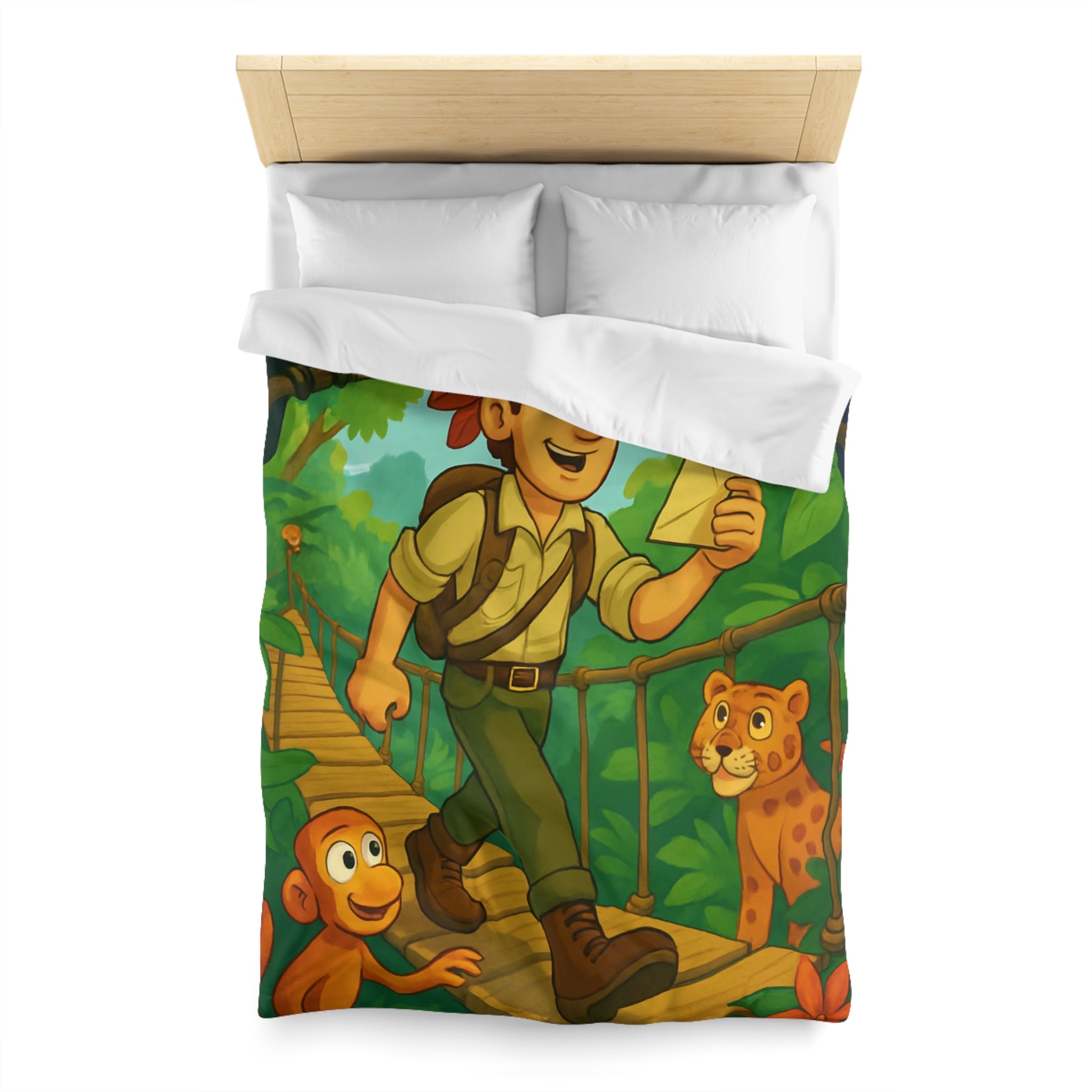 Housse de Couette Microfibre Motif Créatif Original Style Contemporain Chambre Élégante