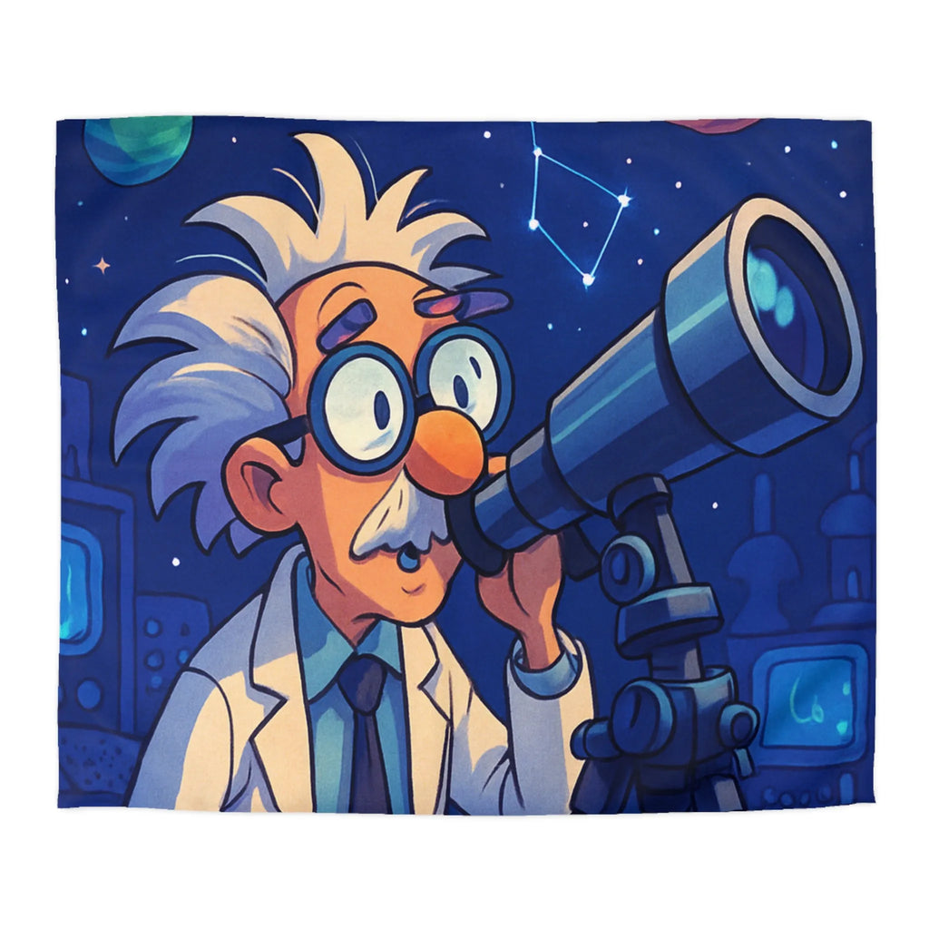 Housse de Couette Enseignant Passionné Astronomie Télescope Étoiles Planètes Enfants Chambre Décorative