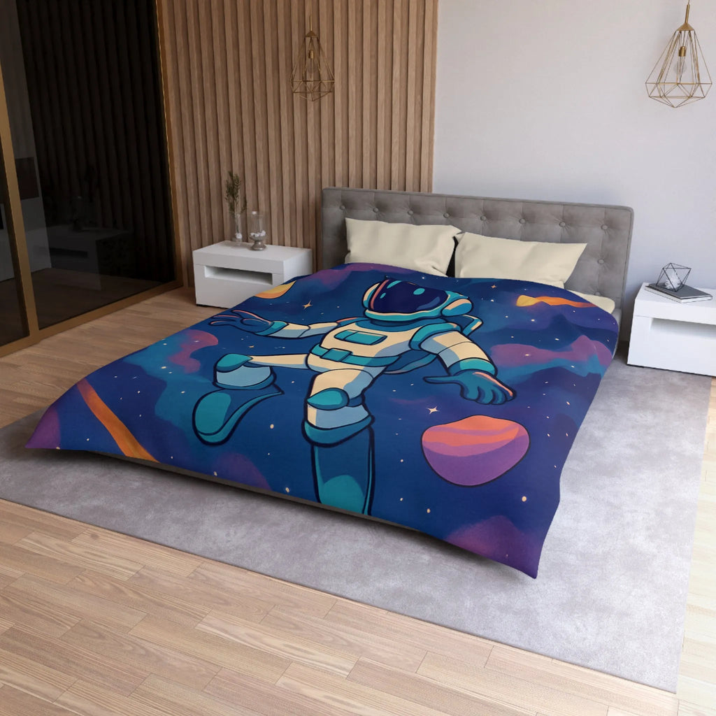 Housse de couette espace avec astronaute et planètes pour chambre d'enfant rêveuse